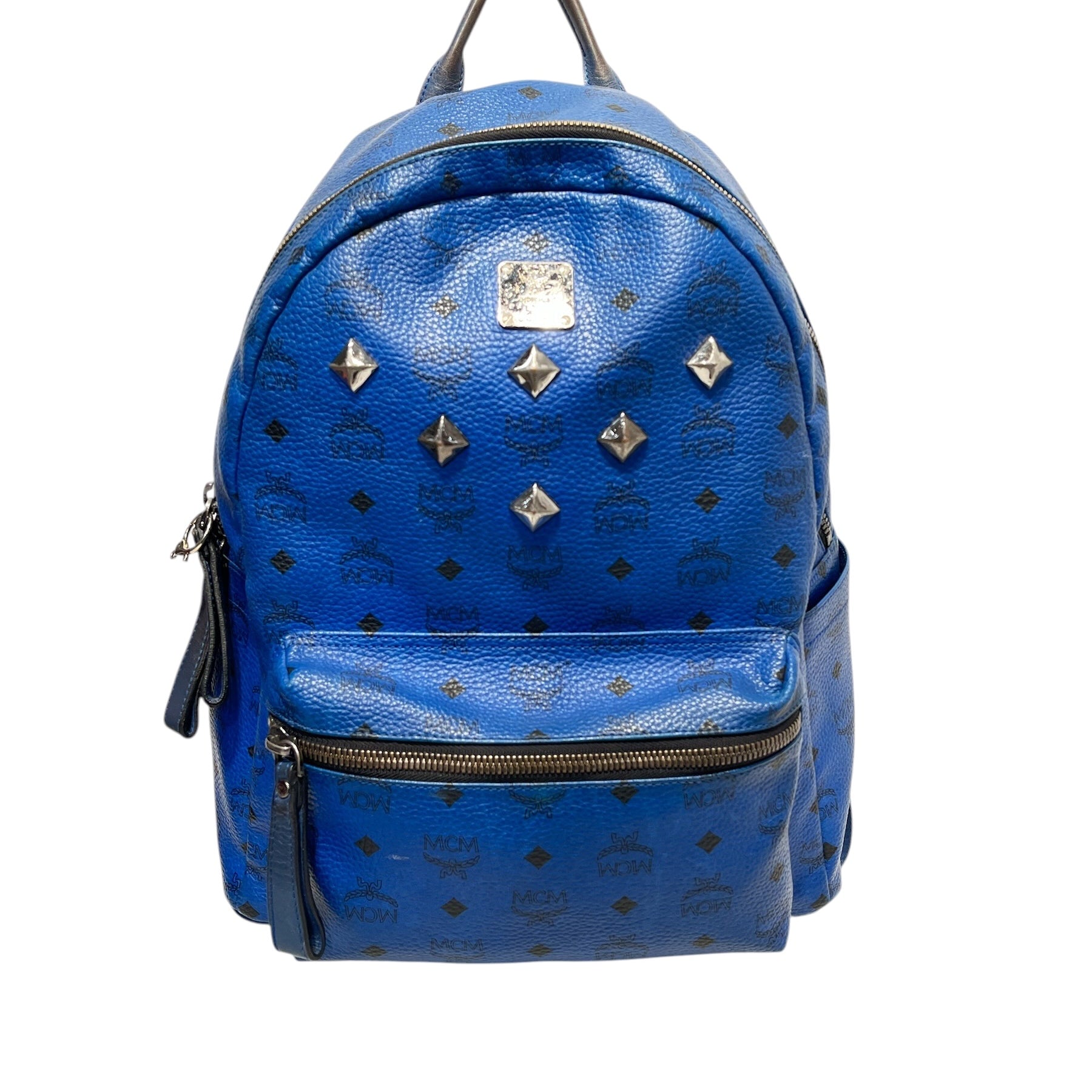 MCM/Backpack/All Over Print/Leather/BLU/6 studs on front U3646