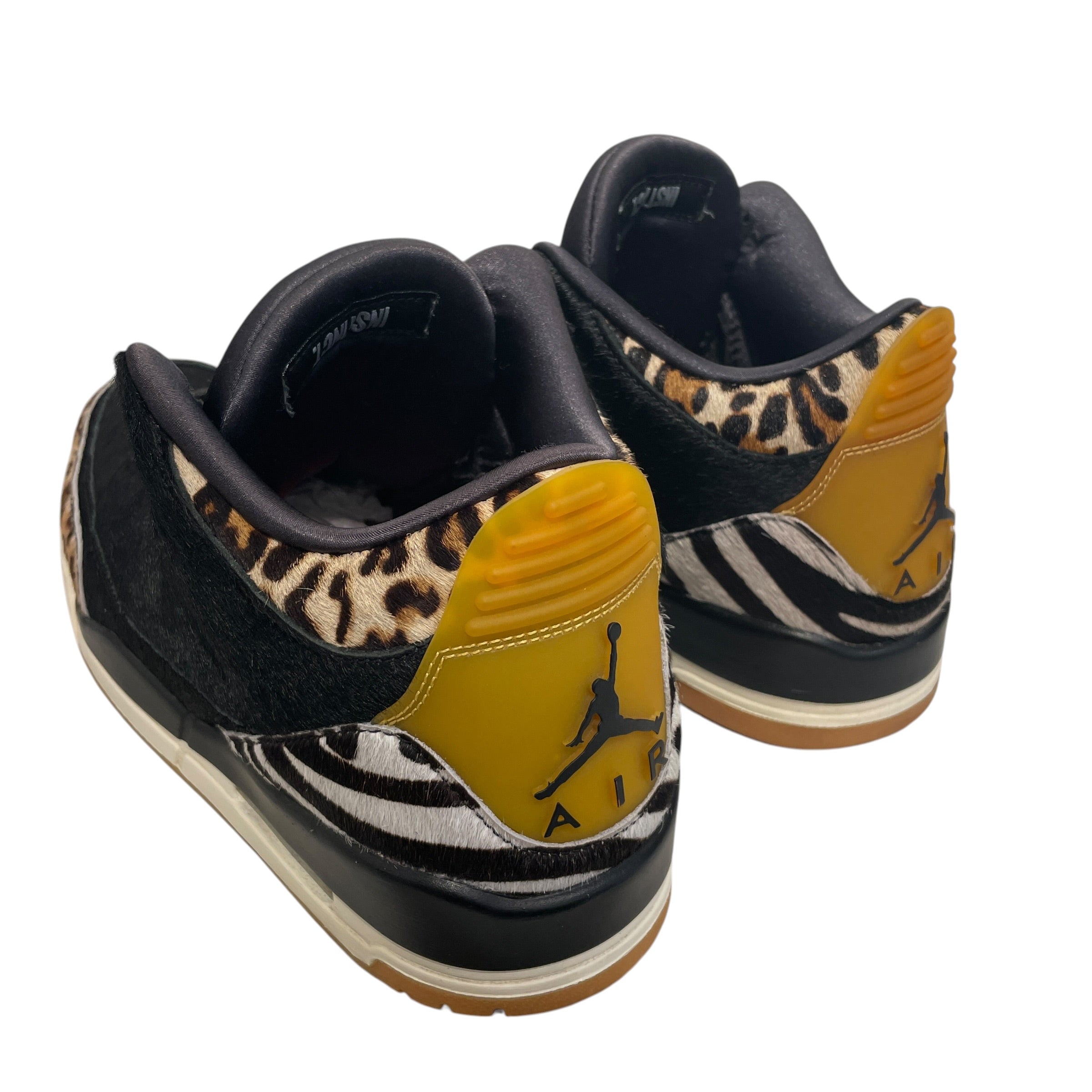 NIKE/AIR JORDAN 3 RETRO SE/Low-Sneakers/US 12/Animal Pattern/Fake Fur/BLK/CK4344-002 view 2