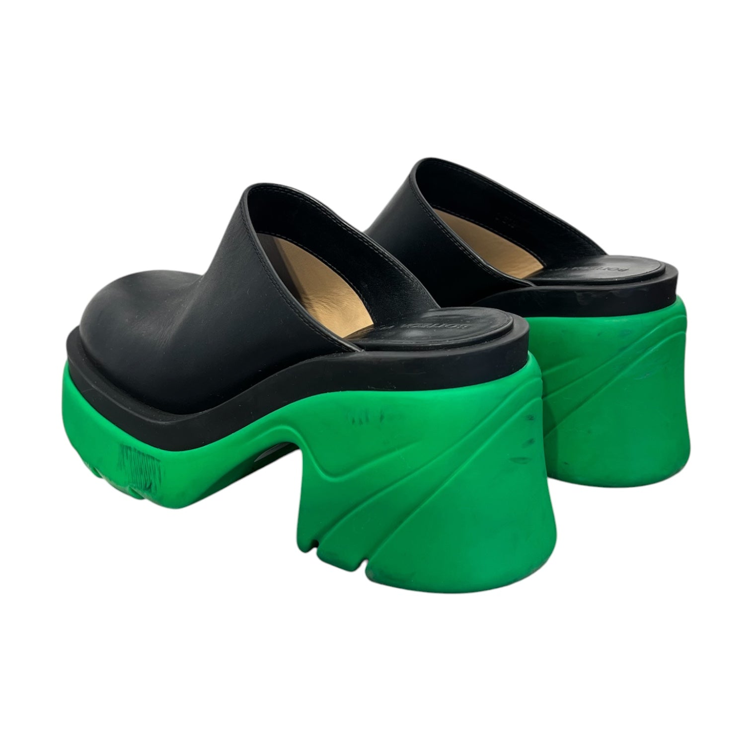 BOTTEGA VENETA/Heels/EU 36.5/Leather/BLK/GREEN BOTTOM MULE view 2