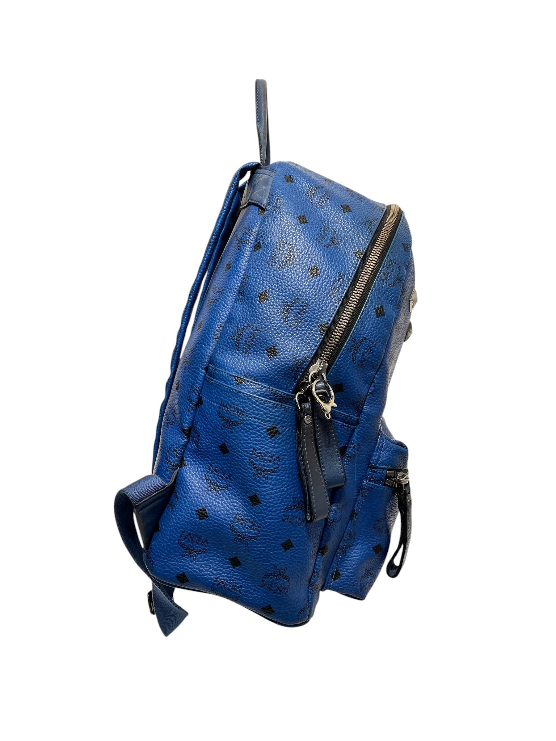 MCM/Backpack/All Over Print/Leather/BLU/6 studs on front U3646 view 2