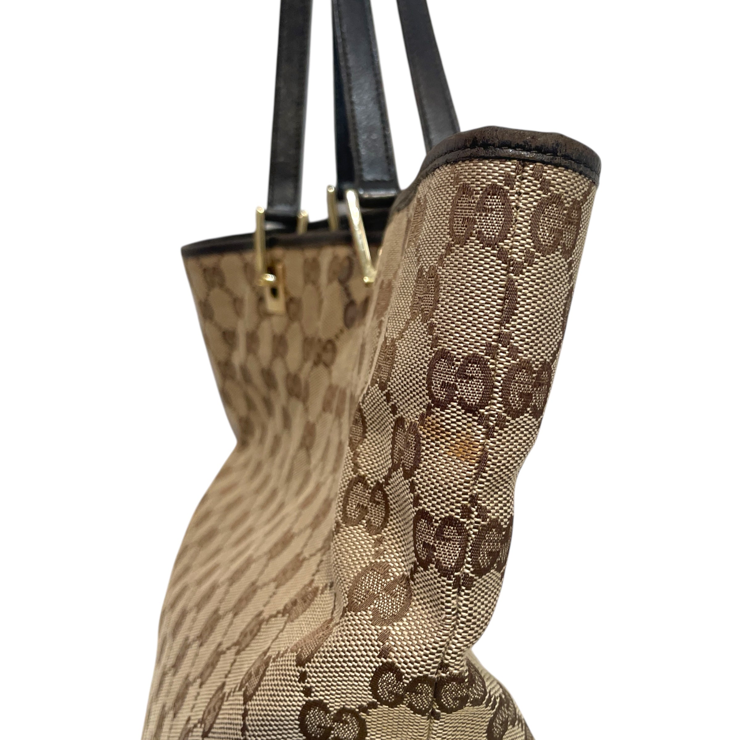 GUCCI/Tote Bag/Monogram/Cotton/CML/Vintage GG Tote view 4