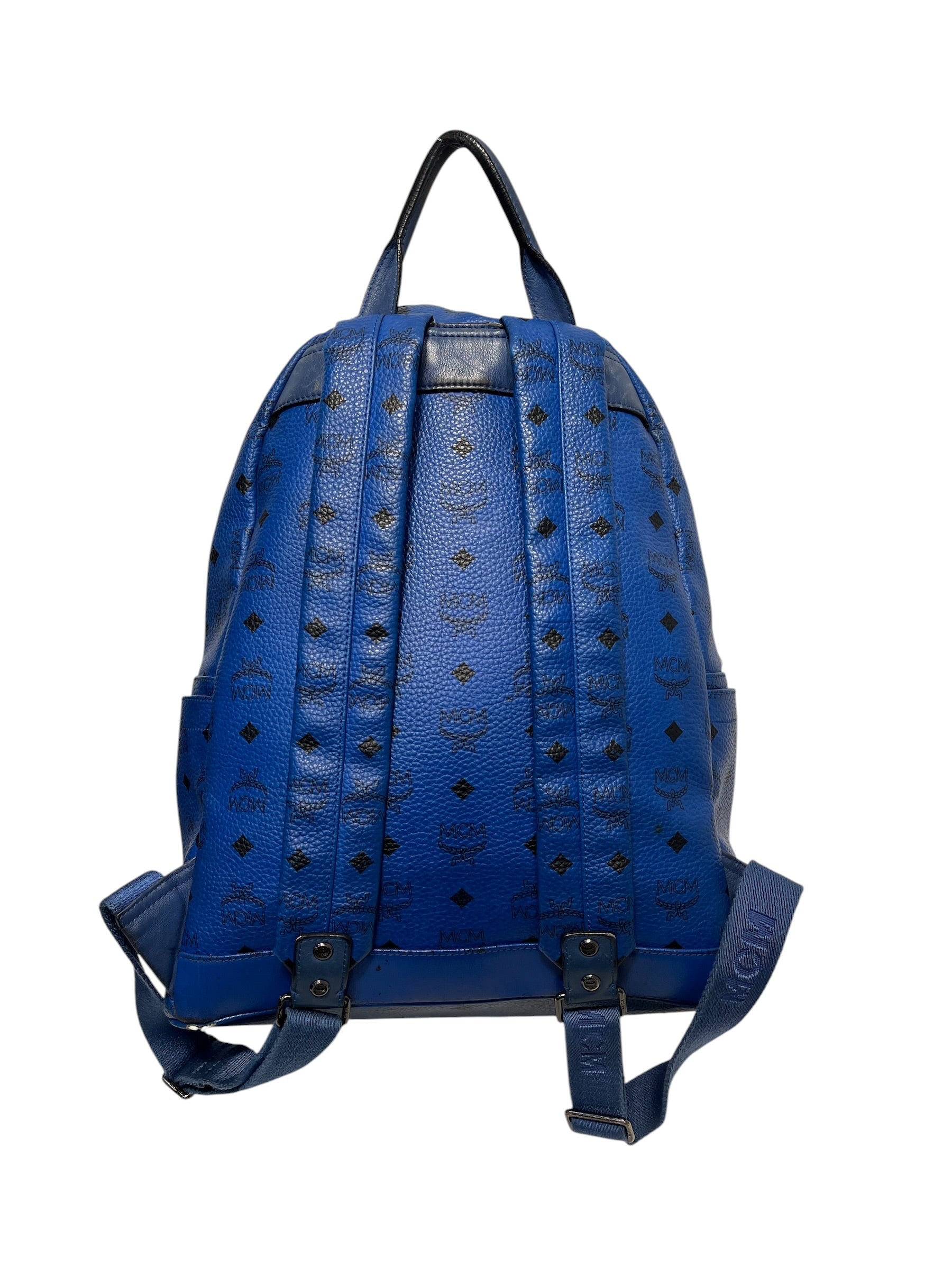 MCM/Backpack/All Over Print/Leather/BLU/6 studs on front U3646 view 3