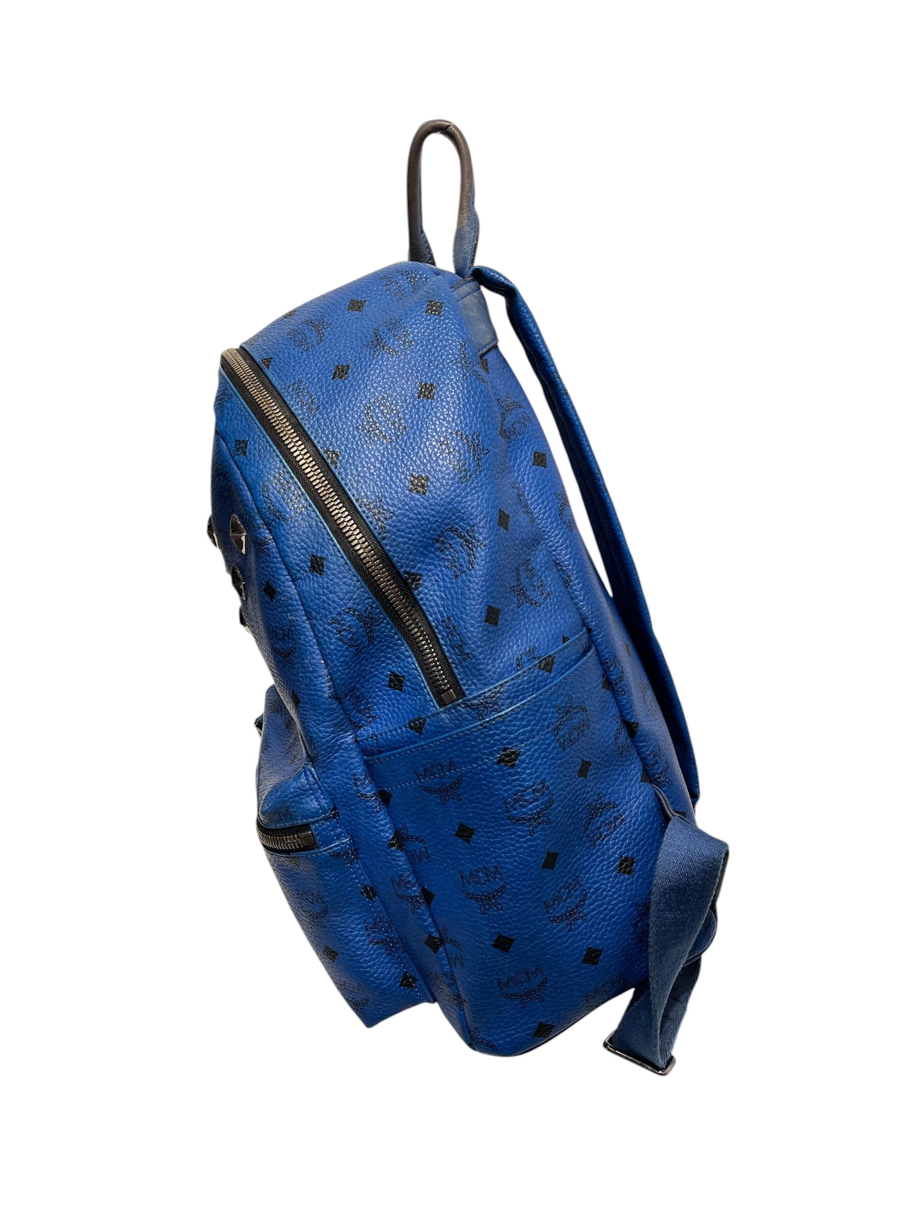 MCM/Backpack/All Over Print/Leather/BLU/6 studs on front U3646 view 4