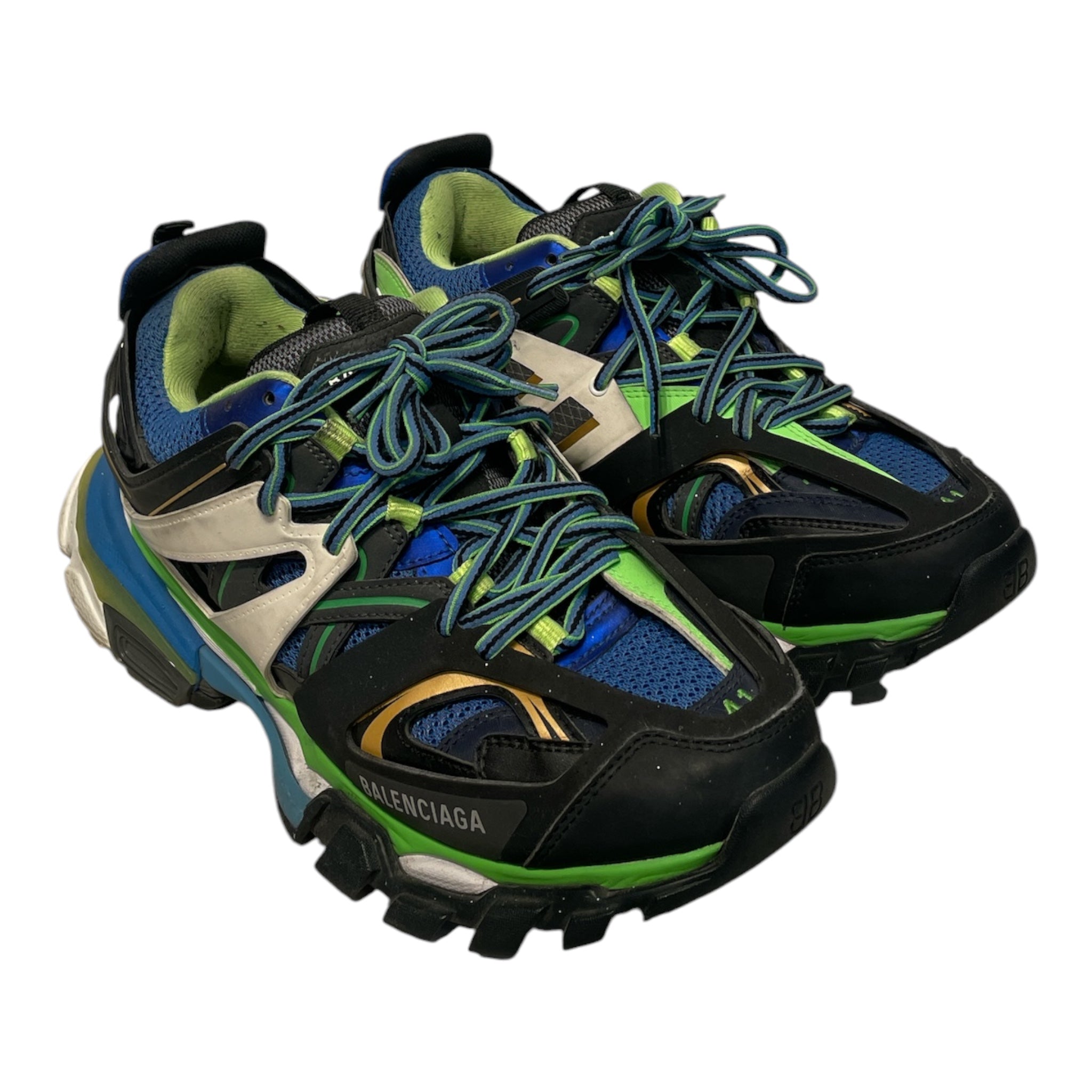 BALENCIAGA/Low-Sneakers/EU 41/Cotton/BLK/TRACK 2 GREEN AND BLUE view 1