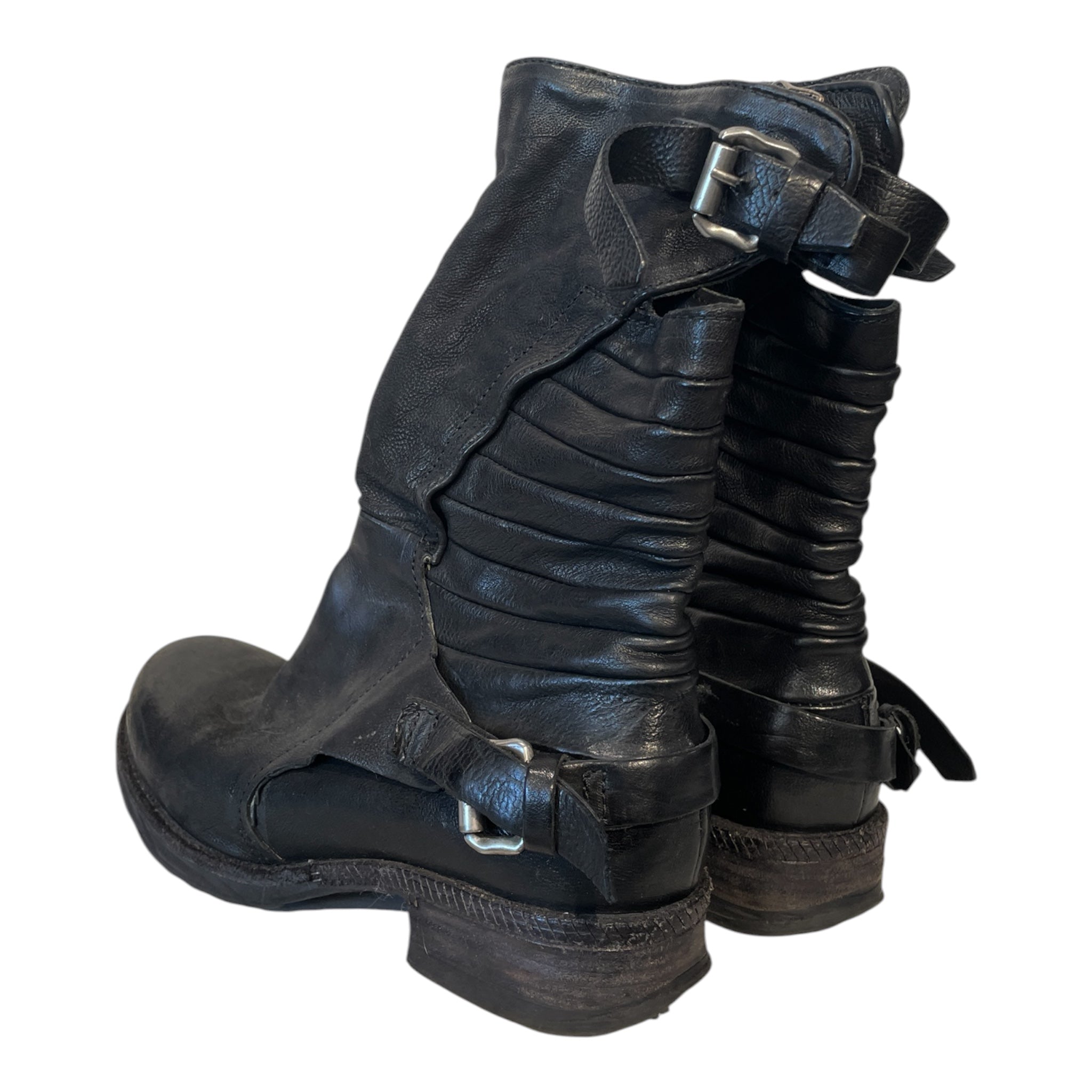 A.S.98/Long Boots/EU 38/Leather/BLK/SIDEZIP BOOT view 2