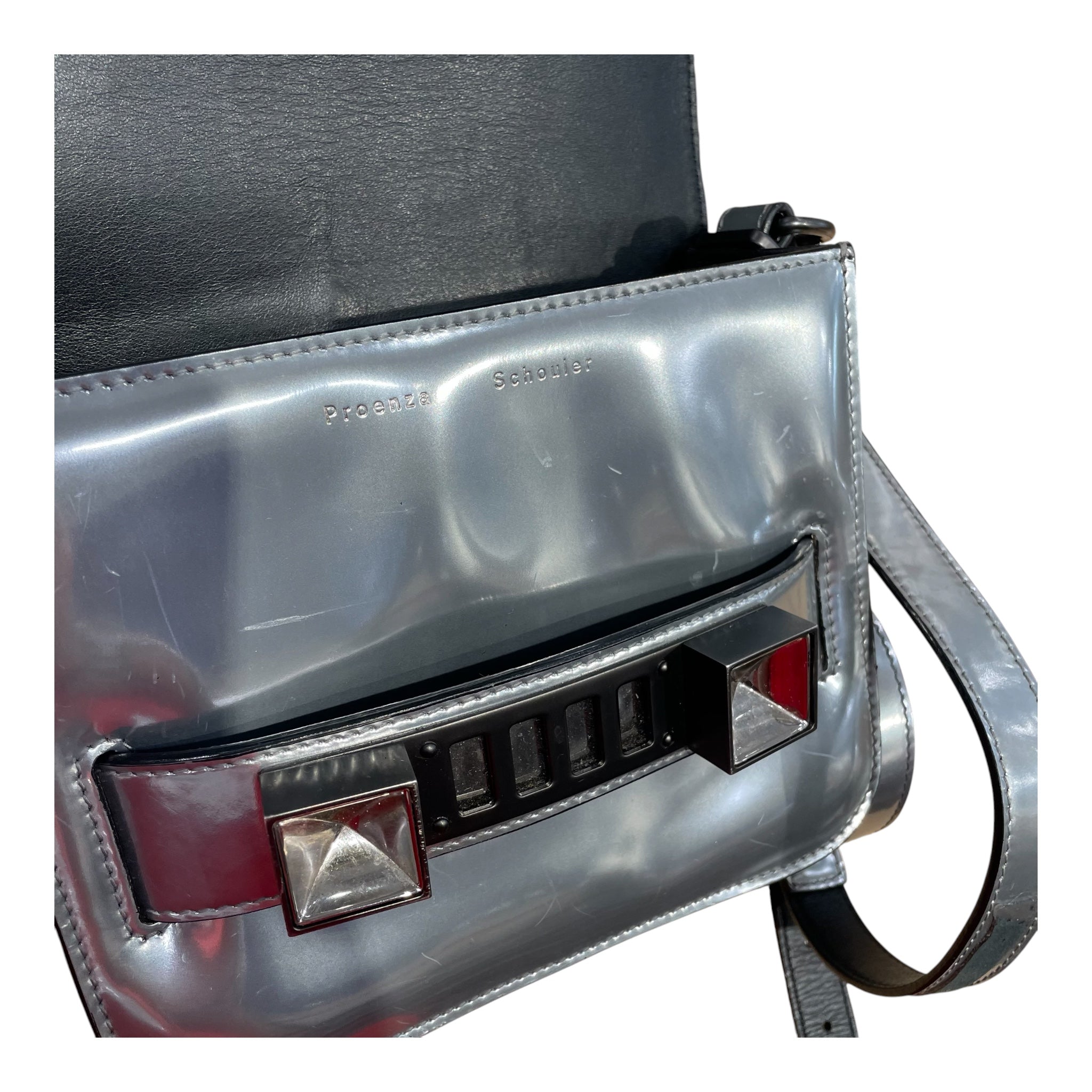 PROENZA SCHOULER/Cross Body Bag/Iridescent/Leather/SLV/PS11 leather crossbody view 9