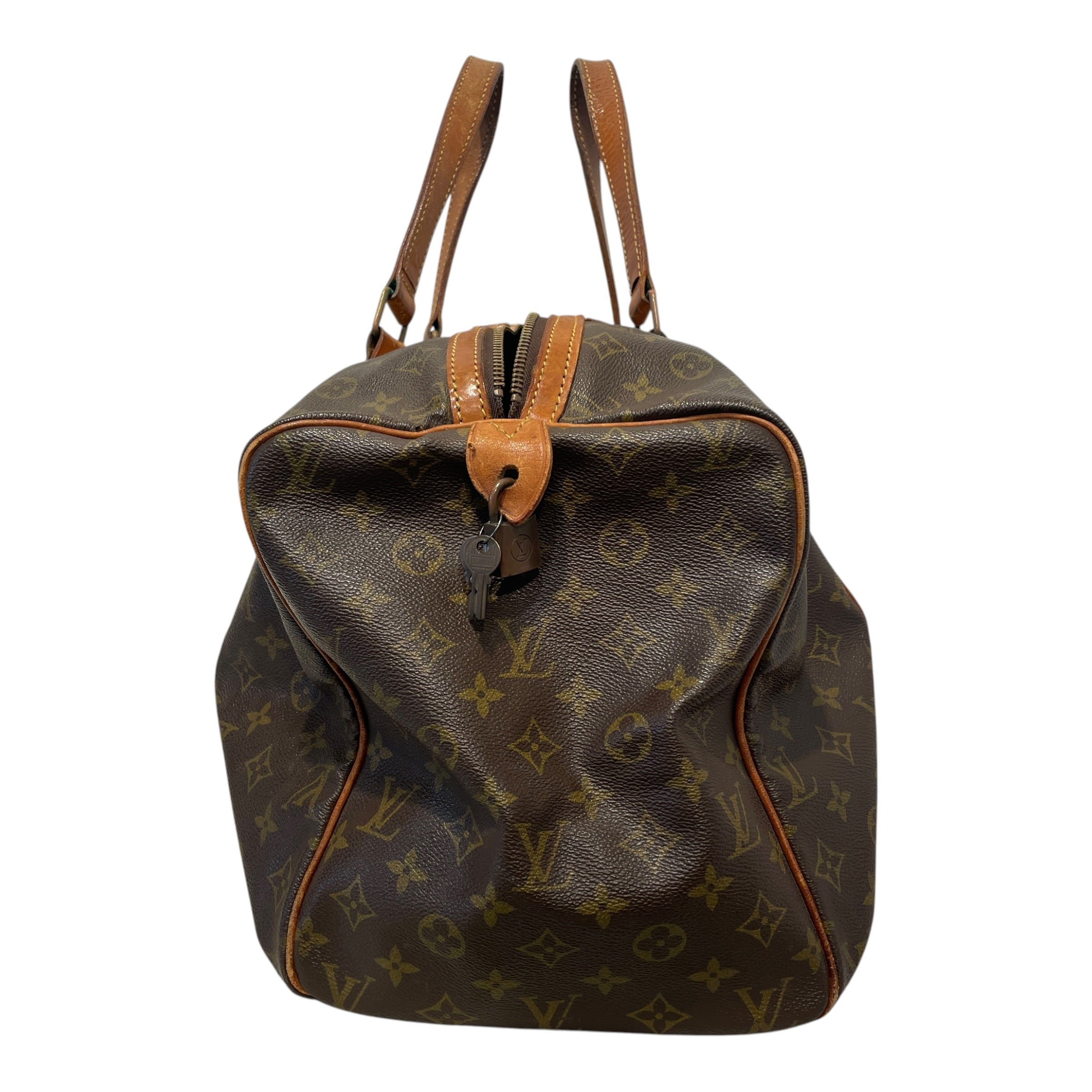 LOUIS VUITTON/Luggage/Monogram/Leather/BRW/Keepall view 3