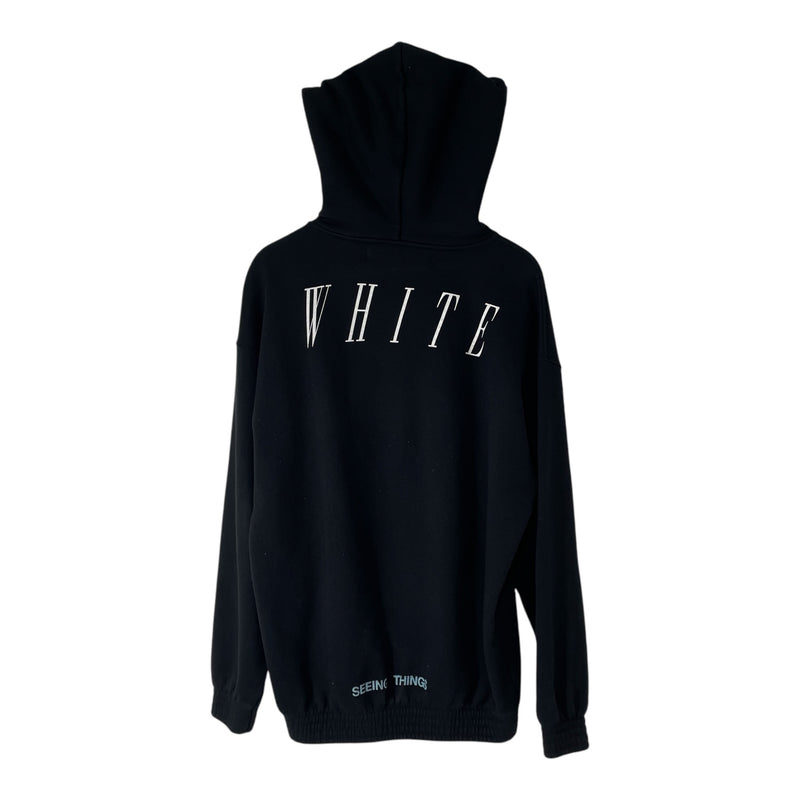 OFF-WHITE/Hoodie/XS/Graphic/Cotton/BLK/NOT REAL GRAPHIC HOODIE