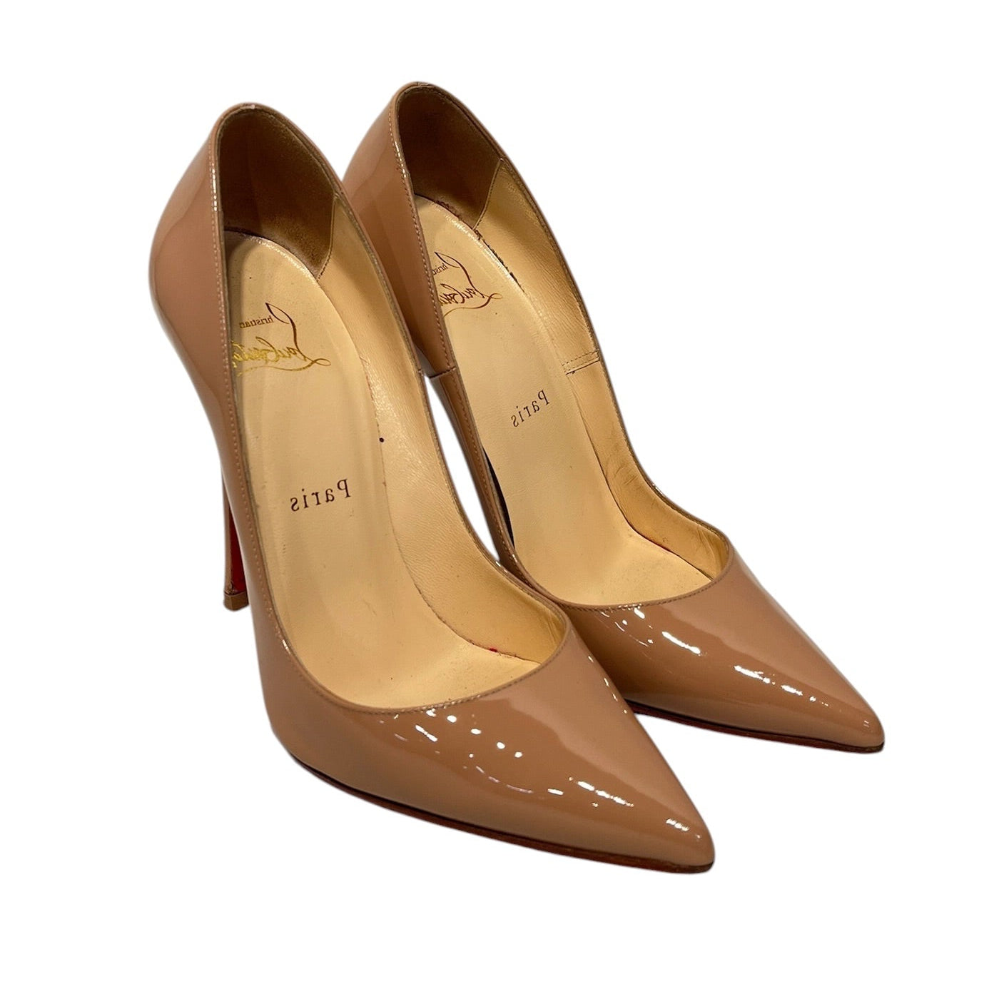 Christian Louboutin/Heels/EU 37/Leather/BEG/Patent So kate 120 view 1