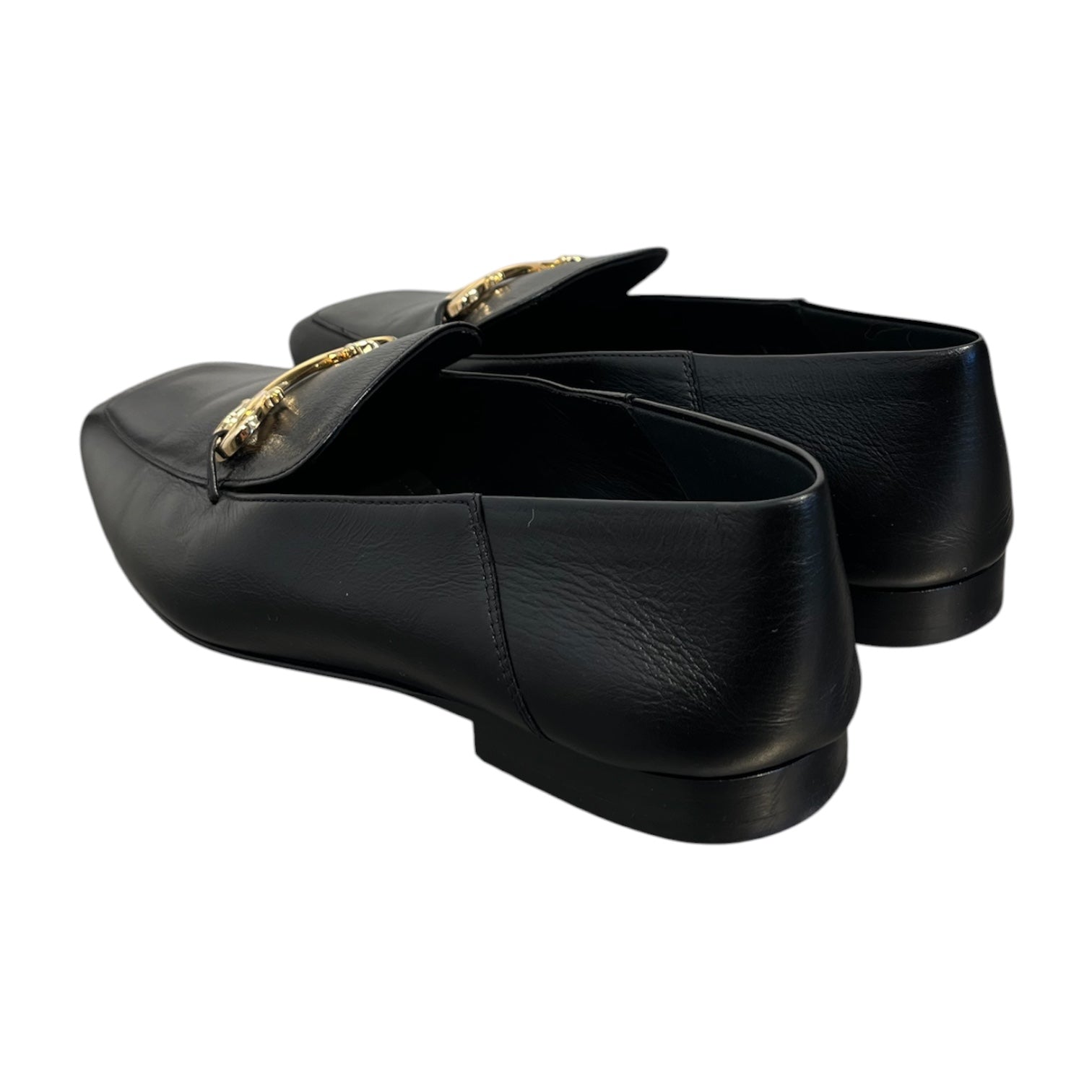 Salvatore Ferragamo/Loafers/US 7.5/Leather/BLK/GOLD CHAIN view 2