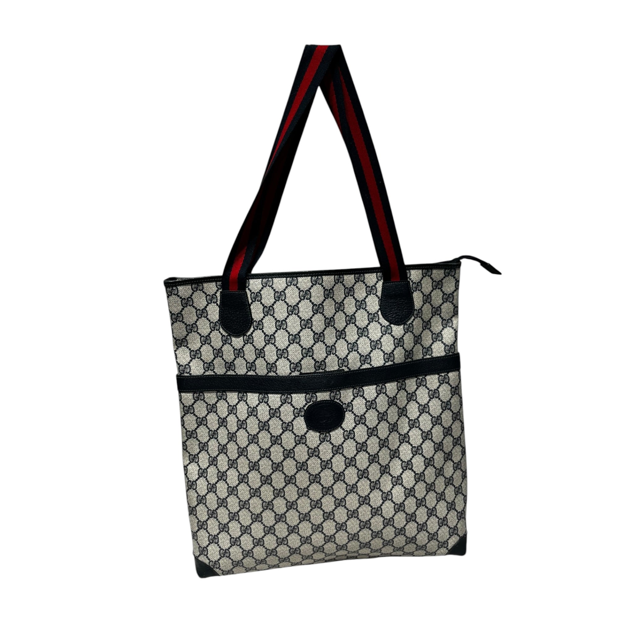 GUCCI/Tote Bag/Monogram/Leather/NVY/vintage view 1