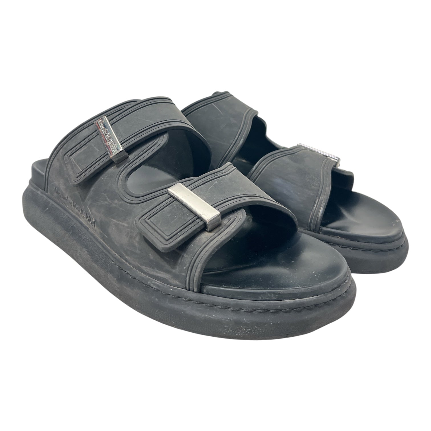 Alexander McQueen/Sandals/Leather/BLK/HYBRID SLIDE view 1