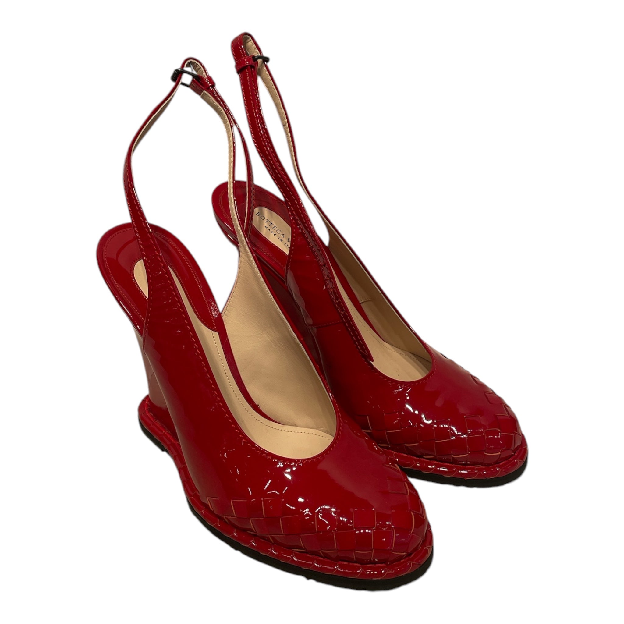 BOTTEGA VENETA/Heels/EU 39/Leather/RED/INTRECCIATO view 1