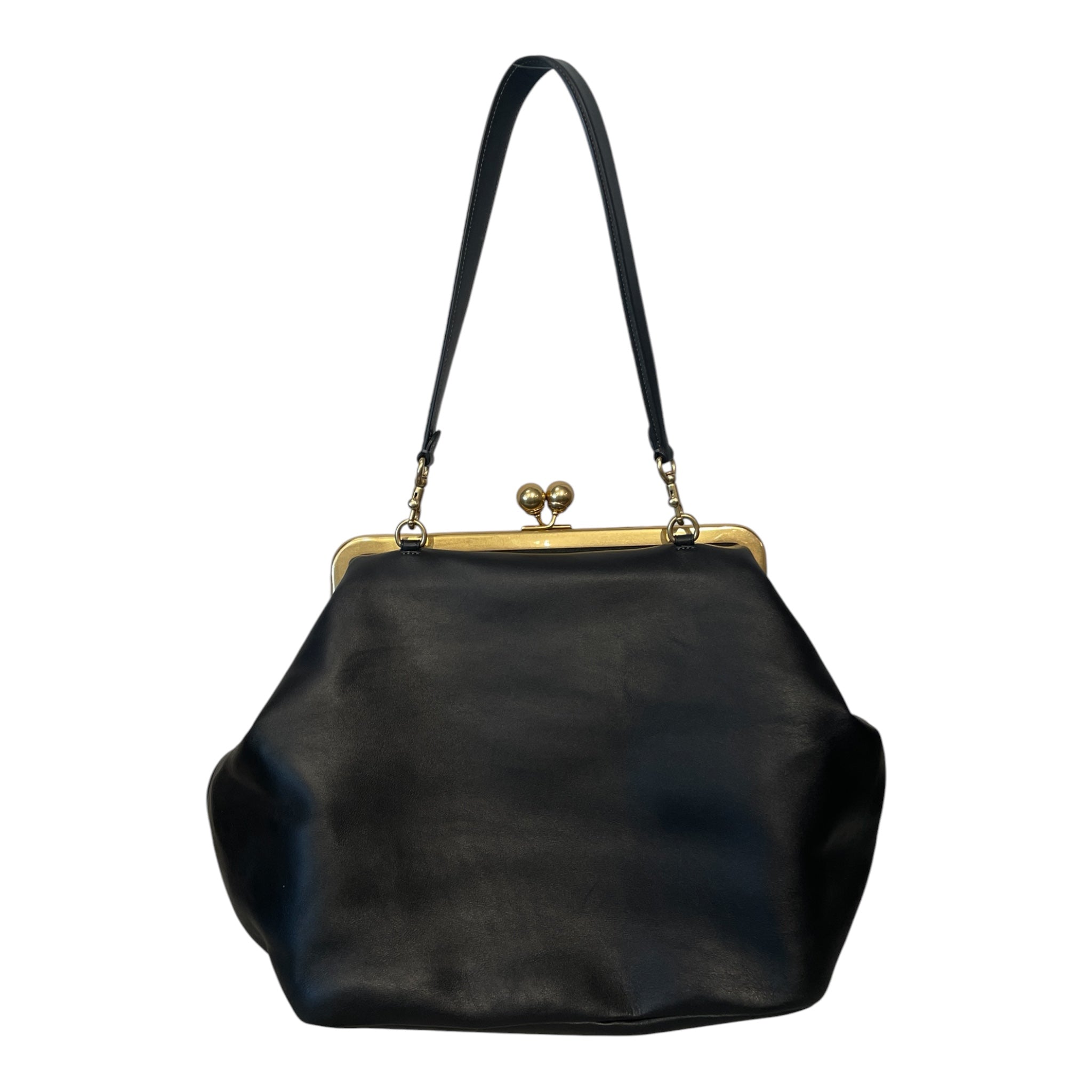 COACH/Hand Bag/Leather/BLK/LARGE KISSLOCK view 2