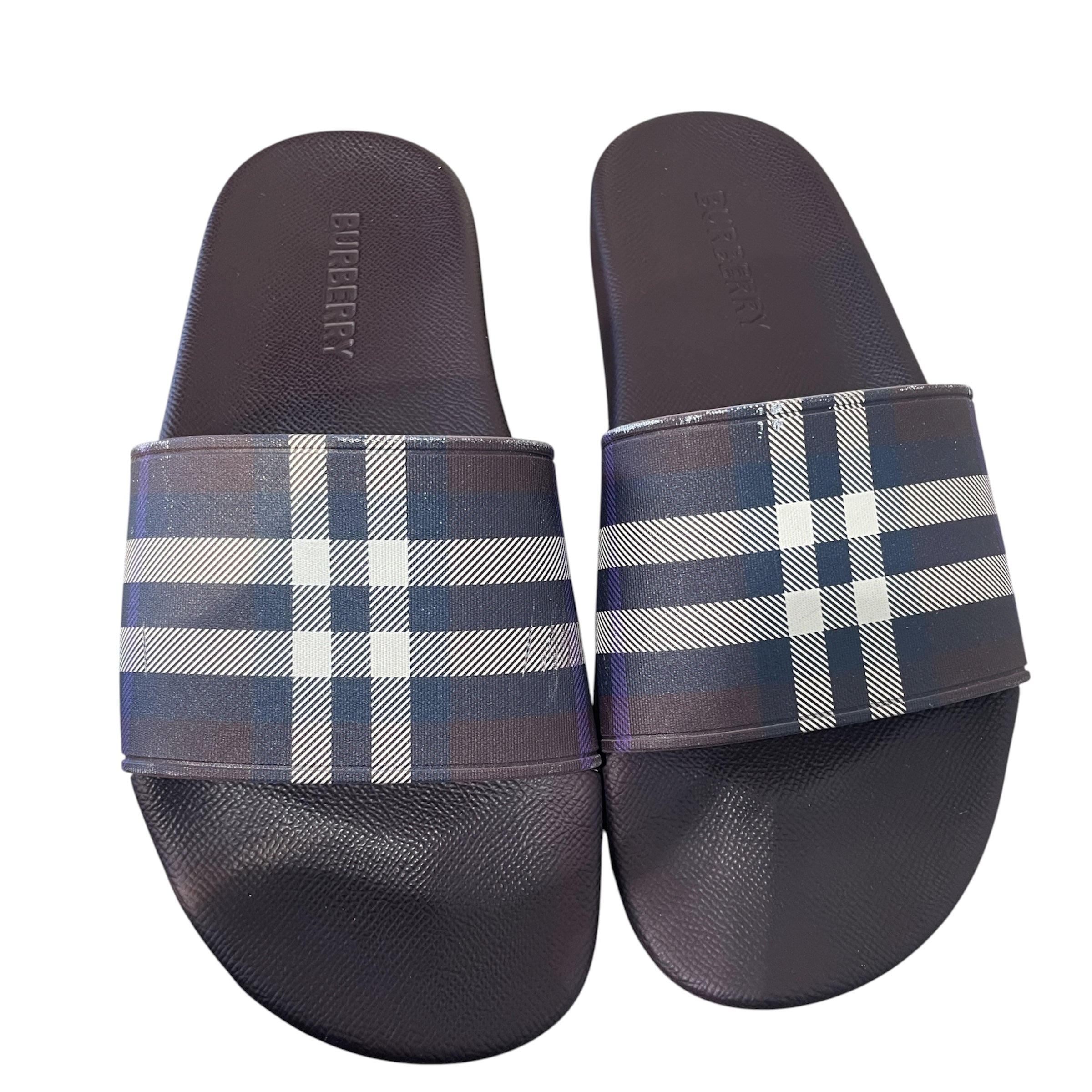 BURBERRY/Sandals/EU 40/Monogram/Leather/PPL/Slip-on/Furley Check Purple Slides view 2