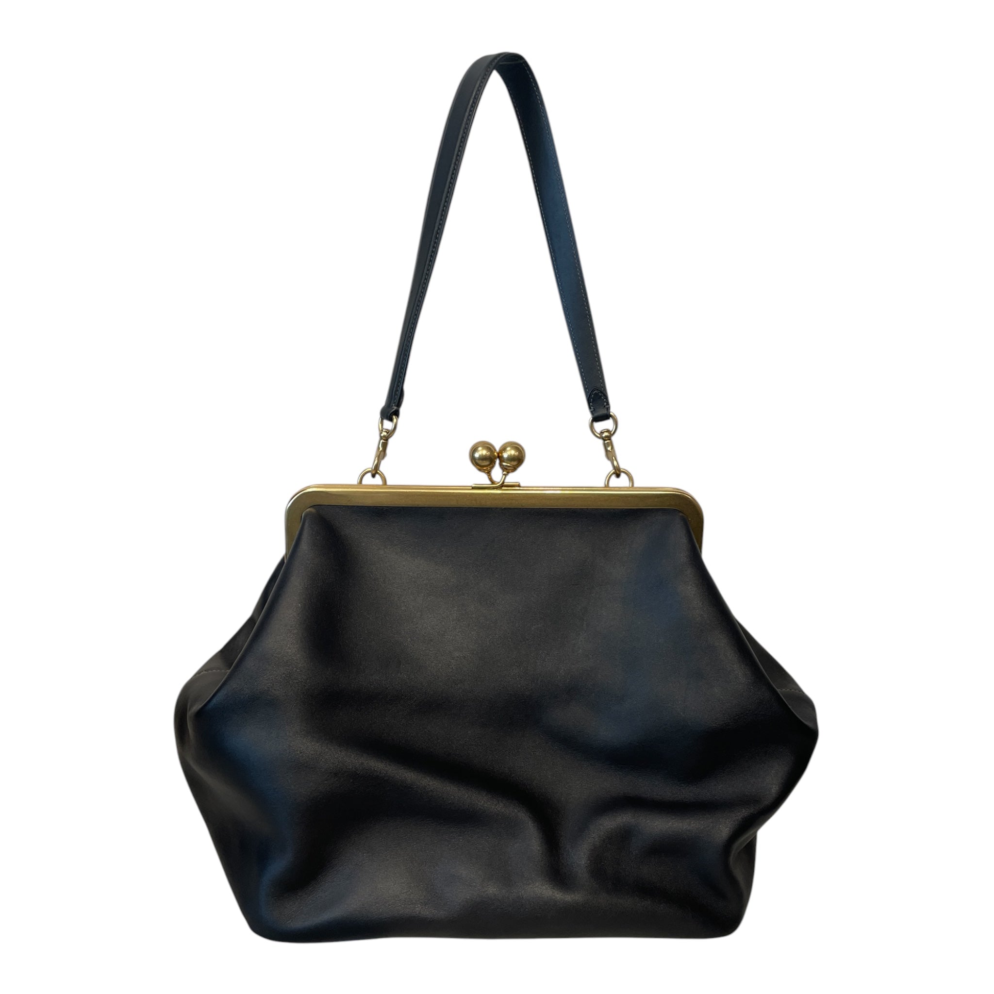 COACH/Hand Bag/Leather/BLK/LARGE KISSLOCK view 1