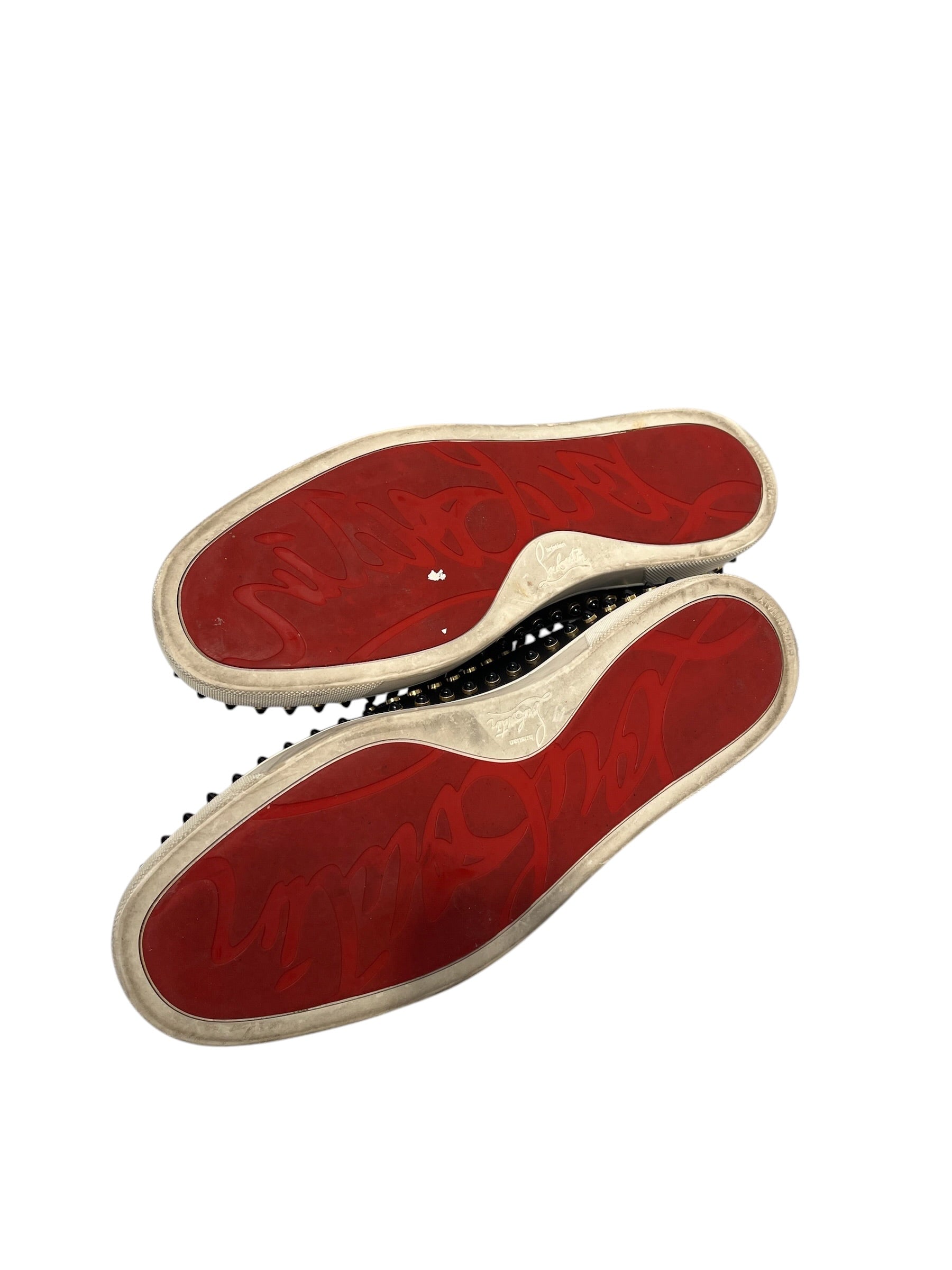 Christian Louboutin/Flat Shoes/EU 42/Leather/BLK/Slip-on Spike view 4