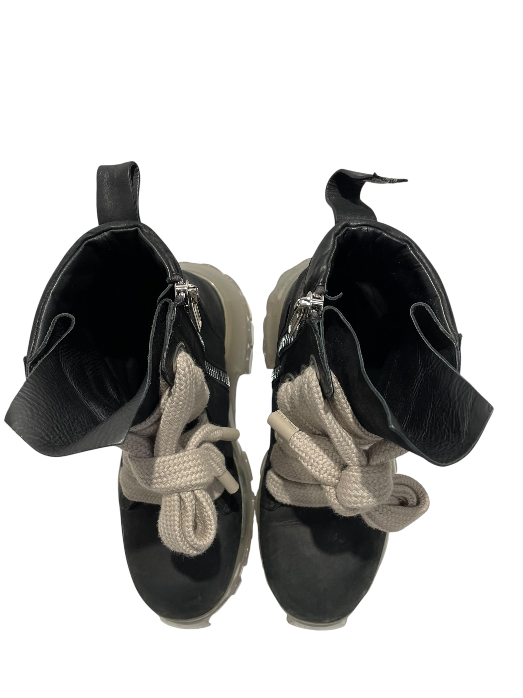 Rick Owens/Ankle Boots/EU 39/Leather/BLK/Jumbo Lace Tracktor Boot view 3
