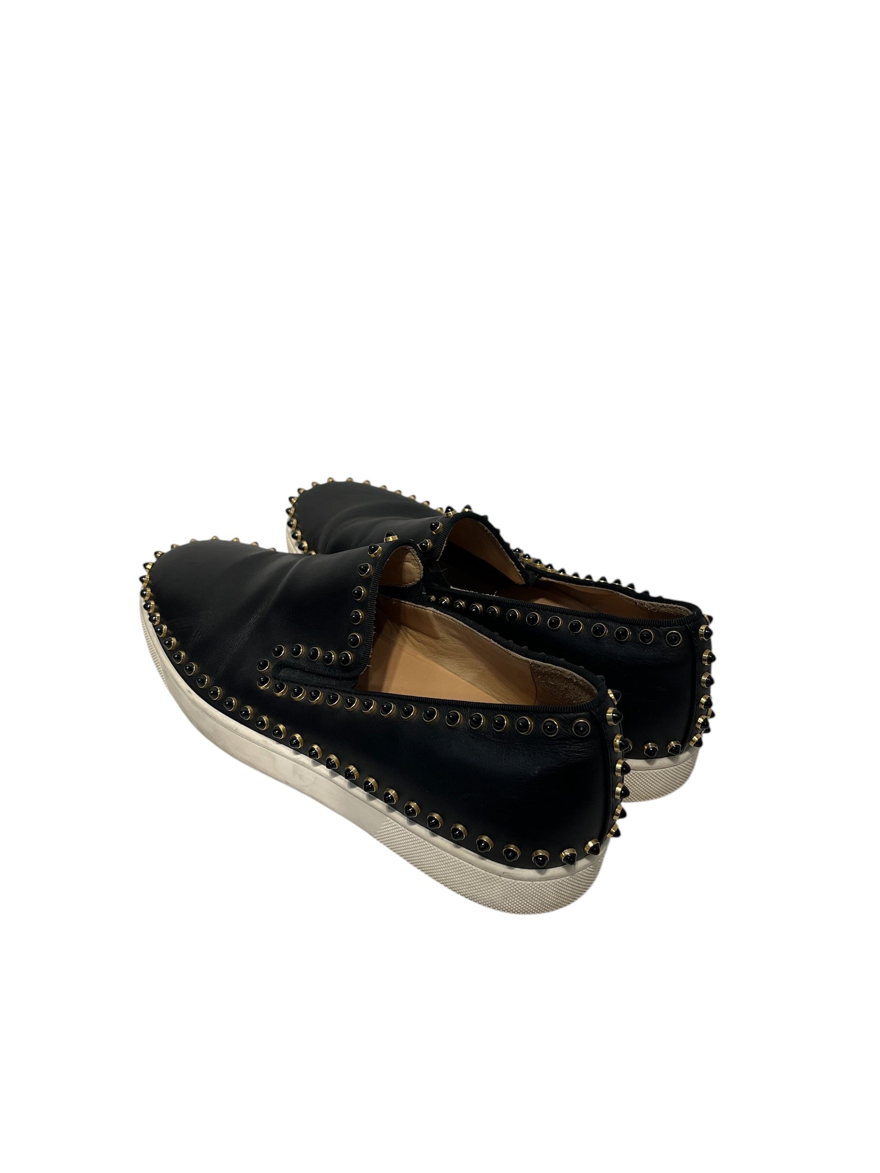Christian Louboutin/Flat Shoes/EU 42/Leather/BLK/Slip-on Spike view 2