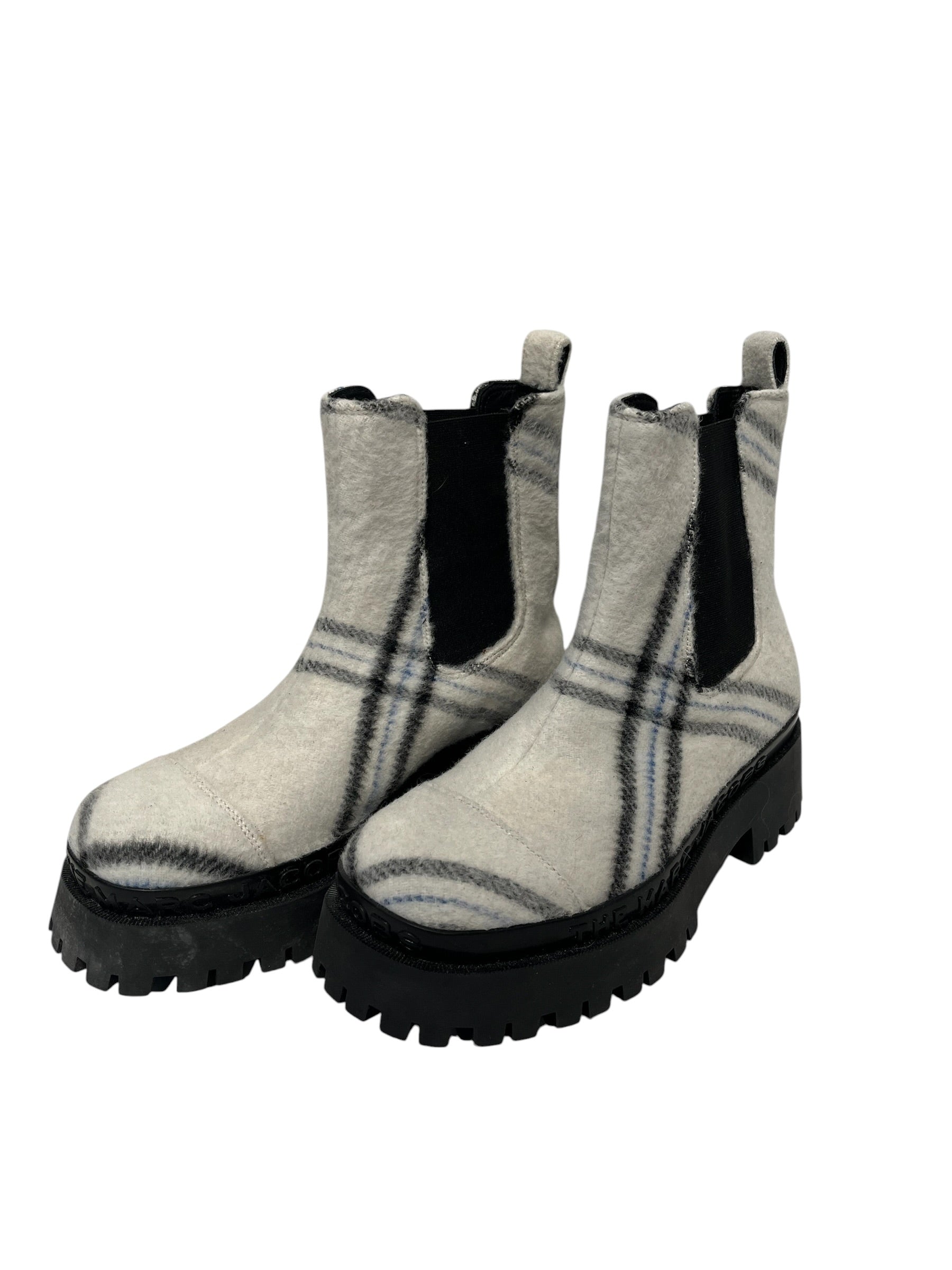 MARC JACOBS/Chelsea Boots/EU 38/Plaid/Wool/WHT/ view 1