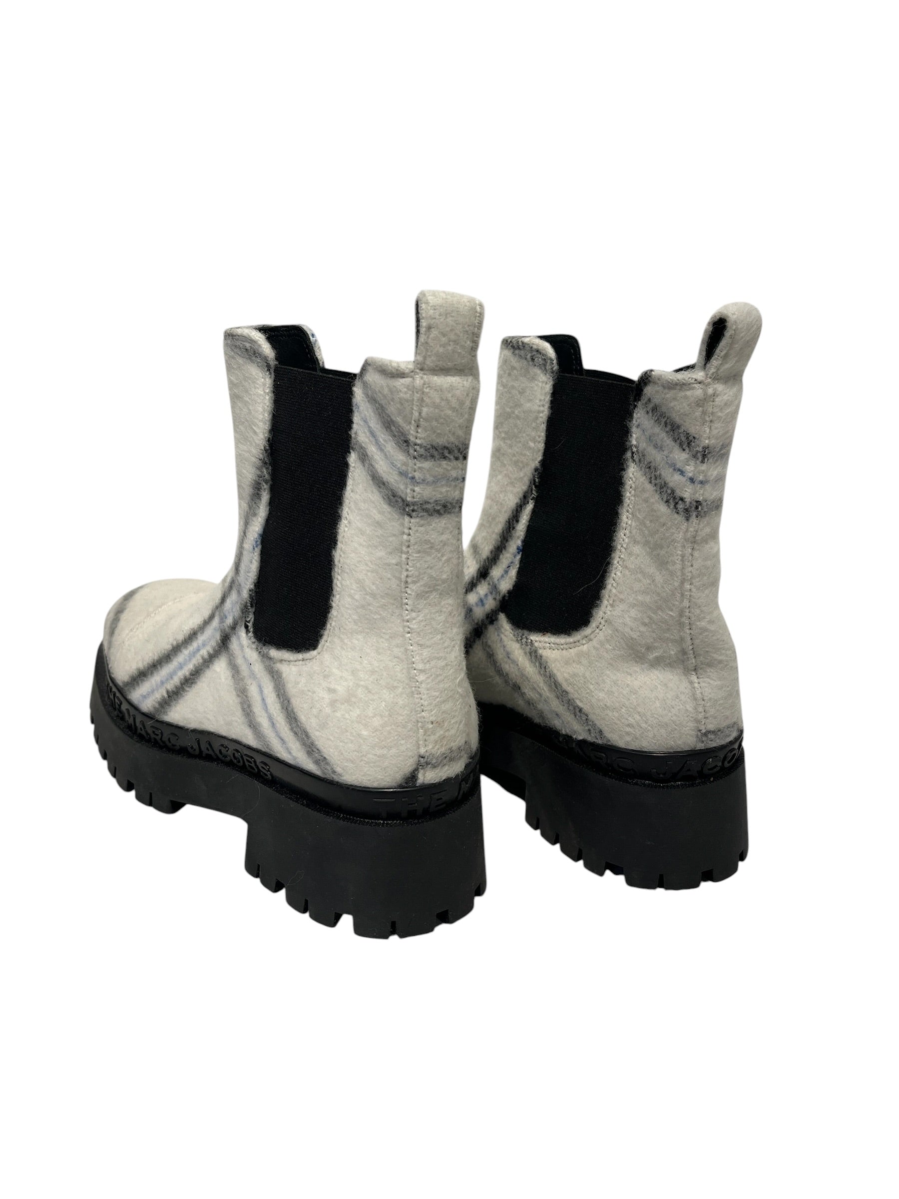 MARC JACOBS/Chelsea Boots/EU 38/Plaid/Wool/WHT/ view 2