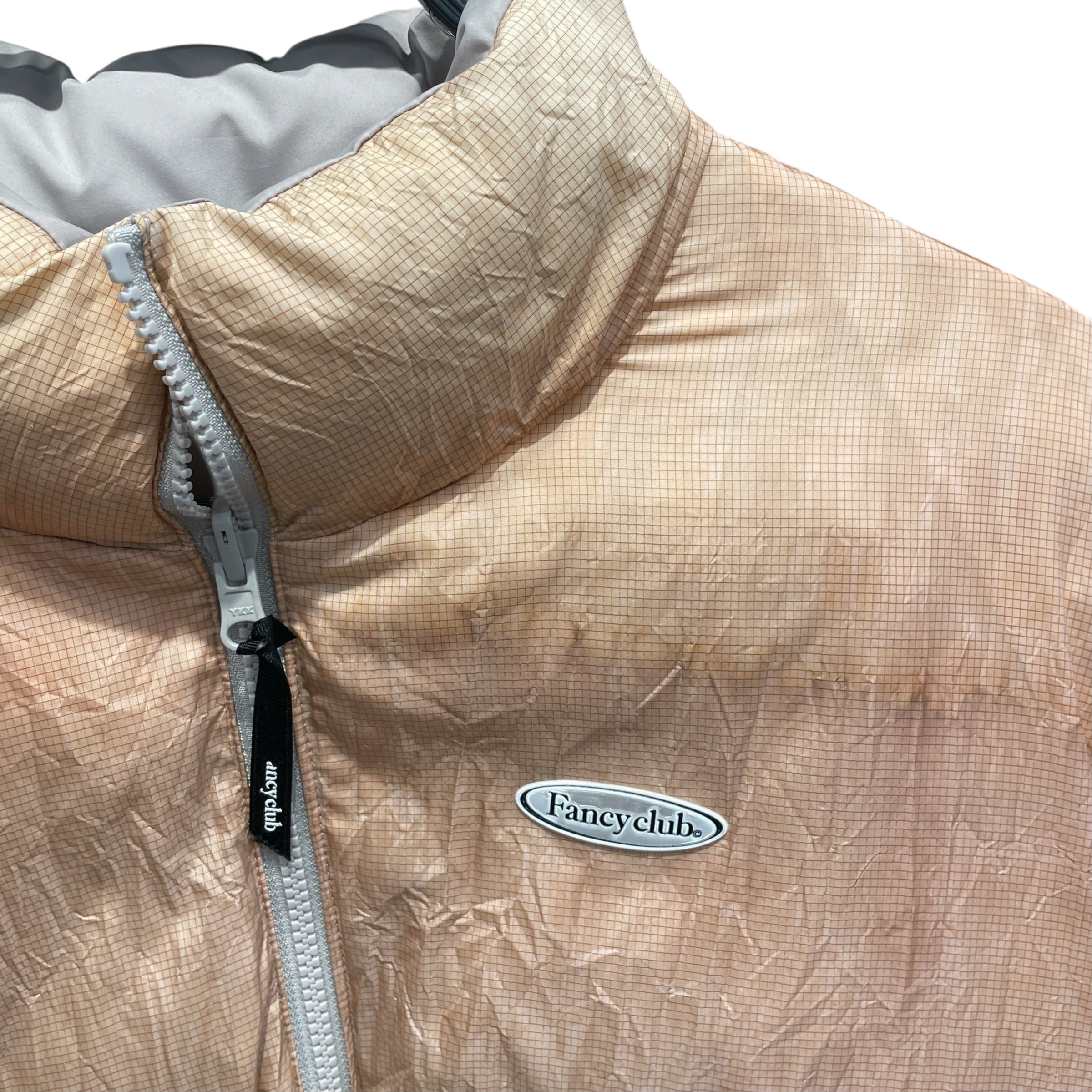 REVERSIBLE PUFFER FANCY/Puffer Jkt/M/Nylon/ORN/GRID PATTERN PUFFER view 3