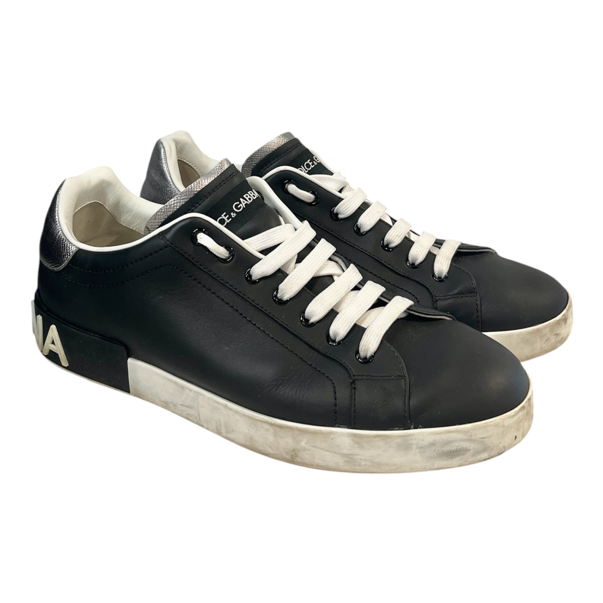 DOLCE&GABBANA/Low-Sneakers/US 11/Leather/BLK/calfskin trainers view 1