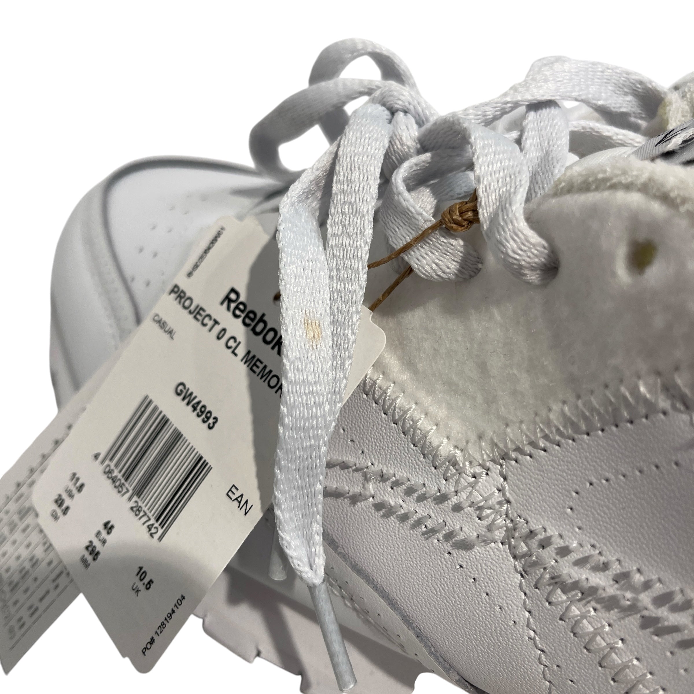Reebok/Maison Margiela/Low-Sneakers/US 11.5/Leather/WHT/memory of view 4