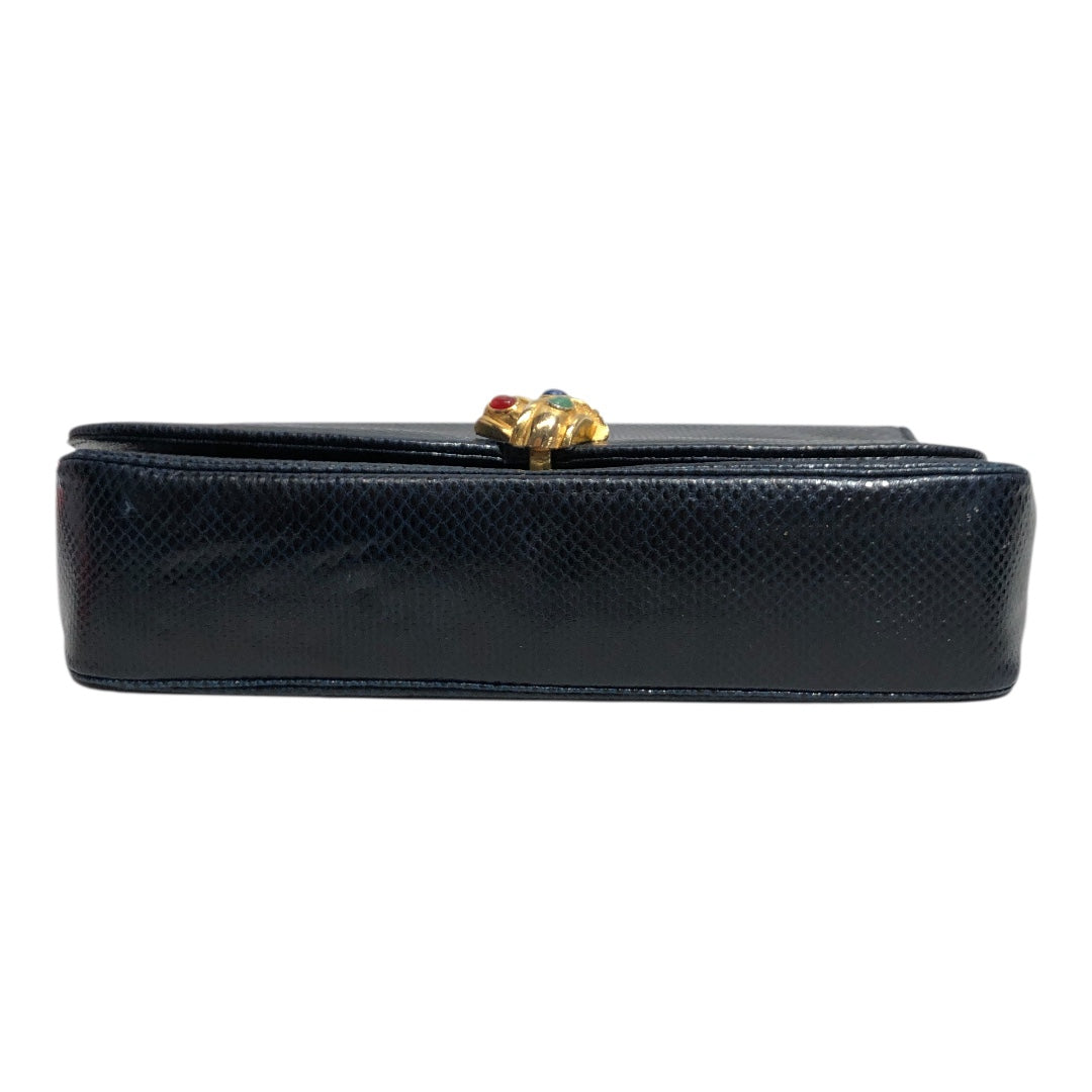 Judith Leiber/Hand Bag/Leather/NVY/Clamp w/ Stones view 4