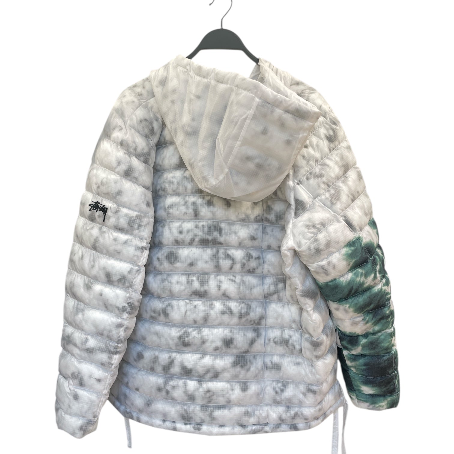 STUSSY/Puffer Jkt/L/Nylon/WHT/GRN SLEEVE view 2