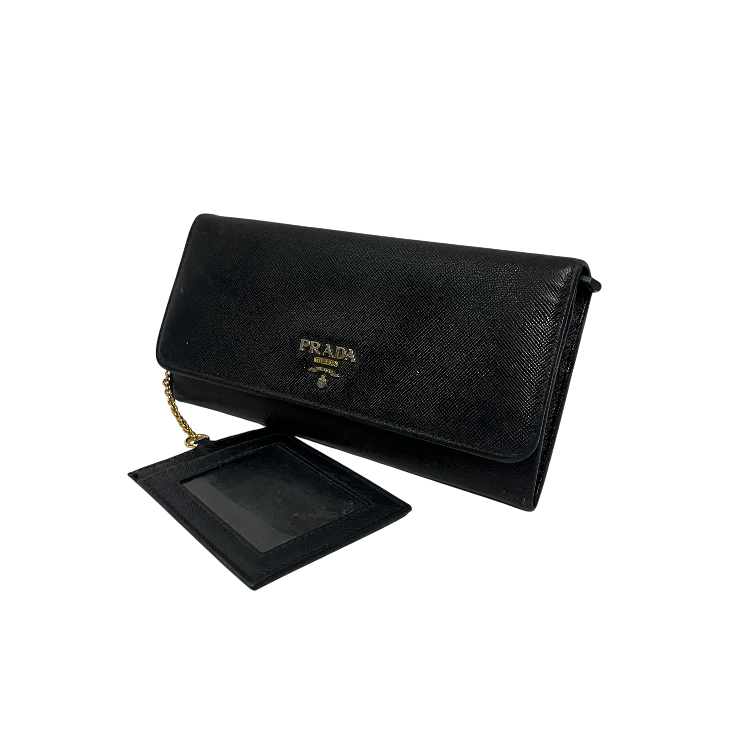 PRADA/Wallet/Leather/BLK/L's/+ cardholder view 1