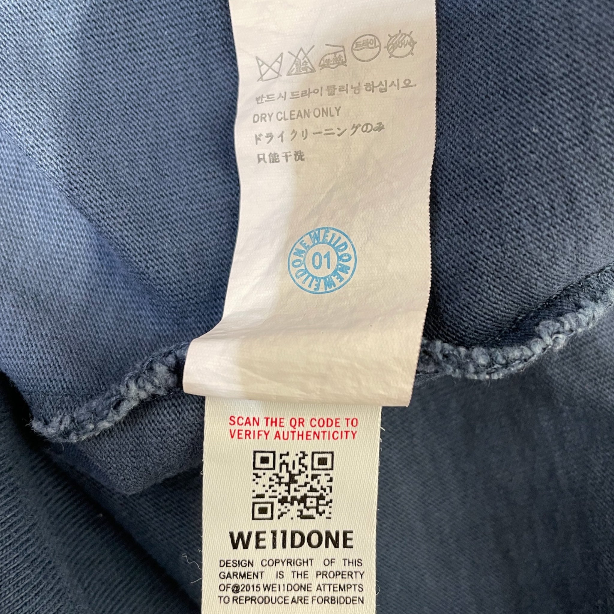 WE11DONE/T-Shirt/S/Cotton/NVY/FADWED GRAPHIC TEE view 4