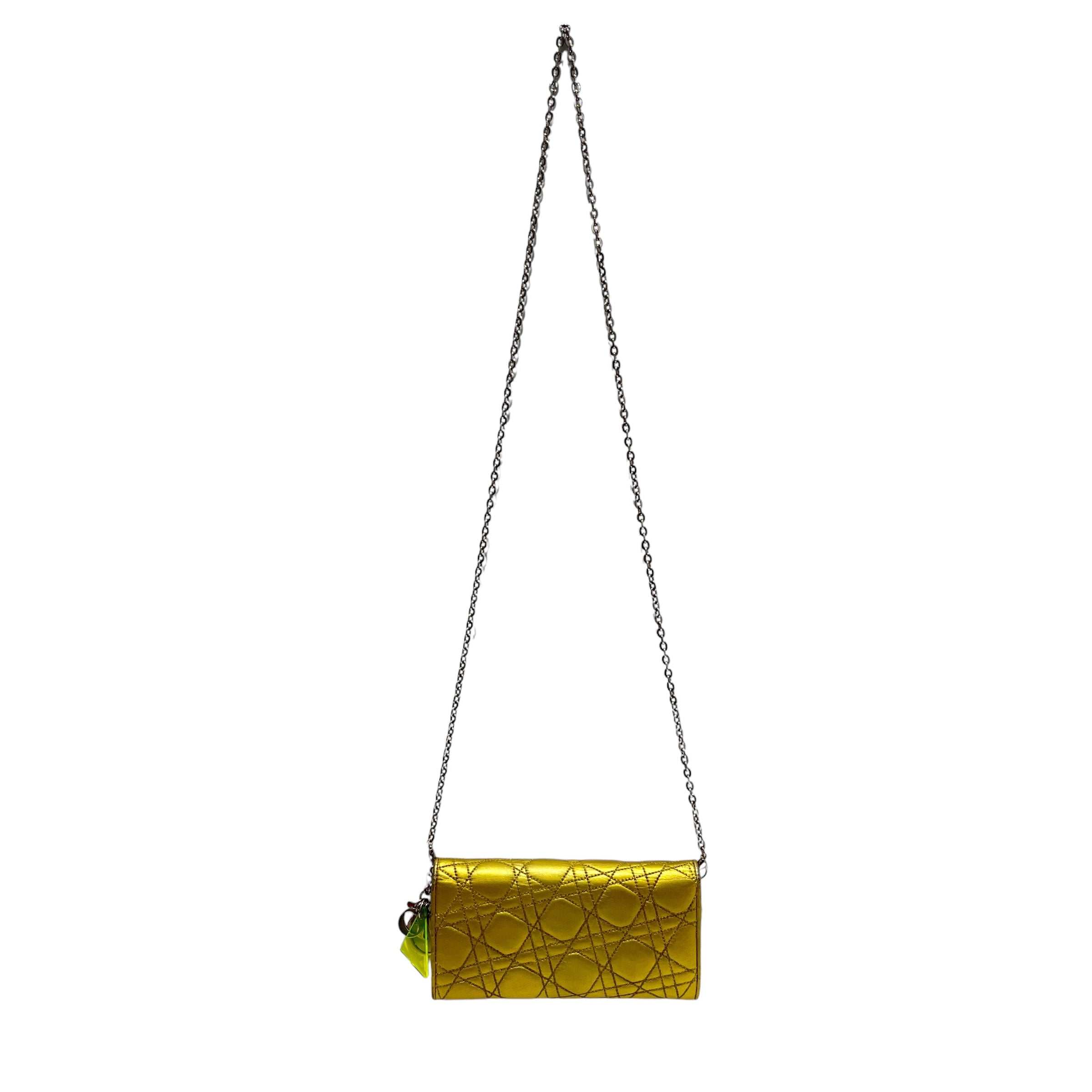 Christian Dior/Cross Body Bag/Lambskin/YEL/Lady dior clutch 02lu1111 view 2