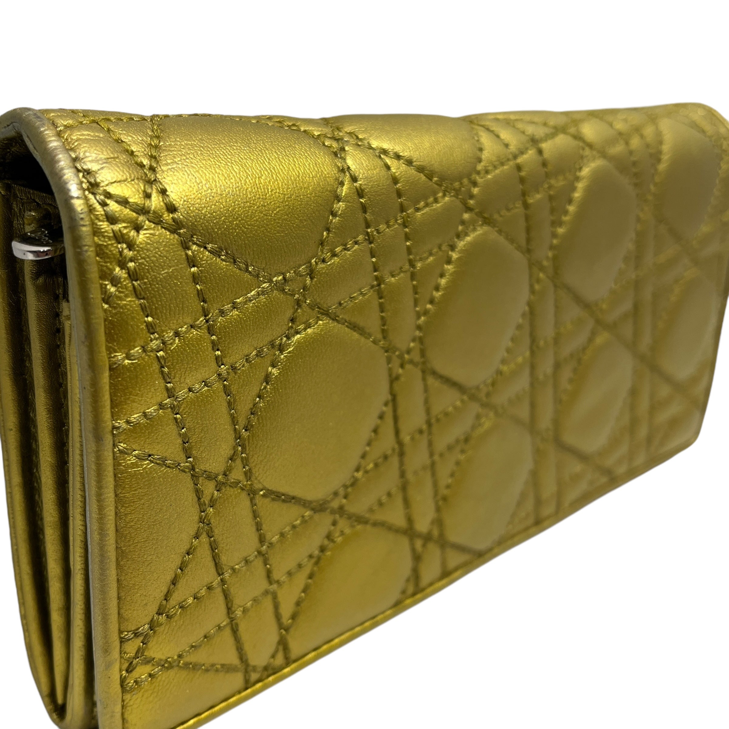 Christian Dior/Cross Body Bag/Lambskin/YEL/Lady dior clutch 02lu1111 view 6