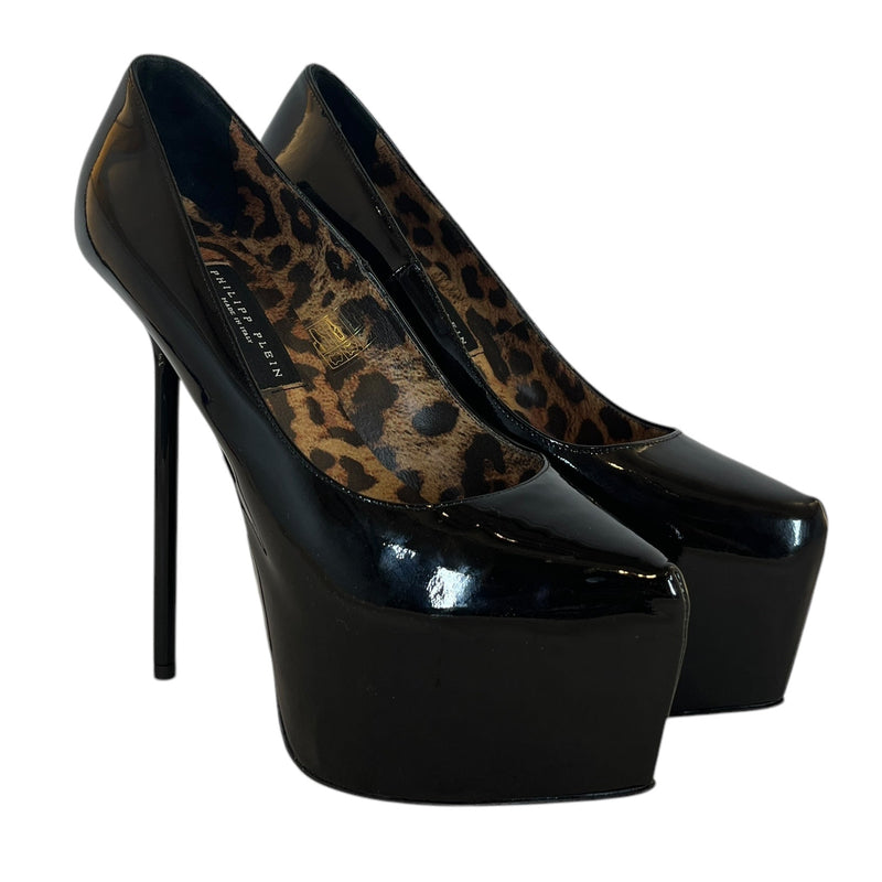 PHILIPP PLEIN/Heels/EU 37/Leather/BLK/platform high heels