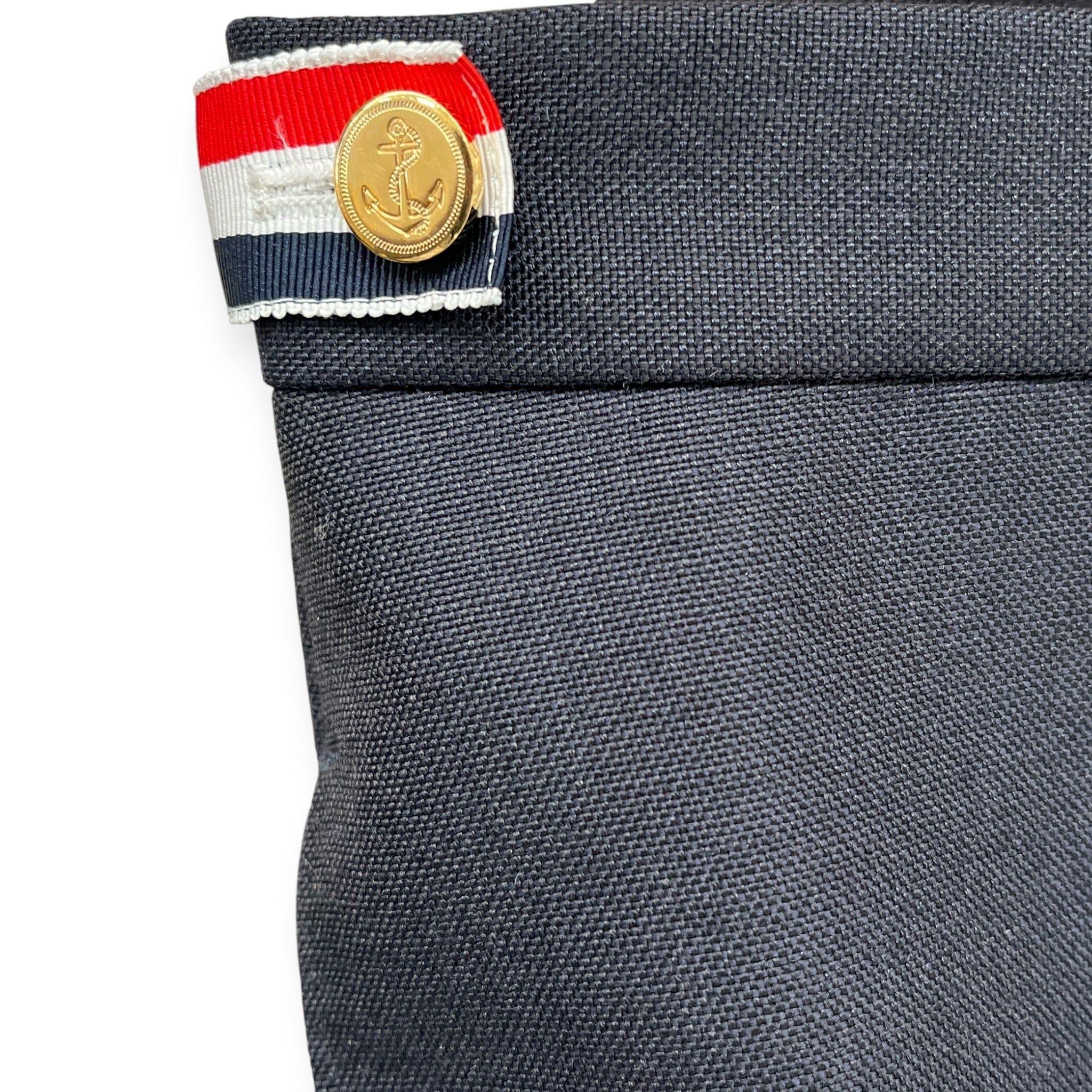 THOM BROWNE. NEW YORK/Slacks/4/Wool/NVY/GLD SIDE BUTTONS view 3