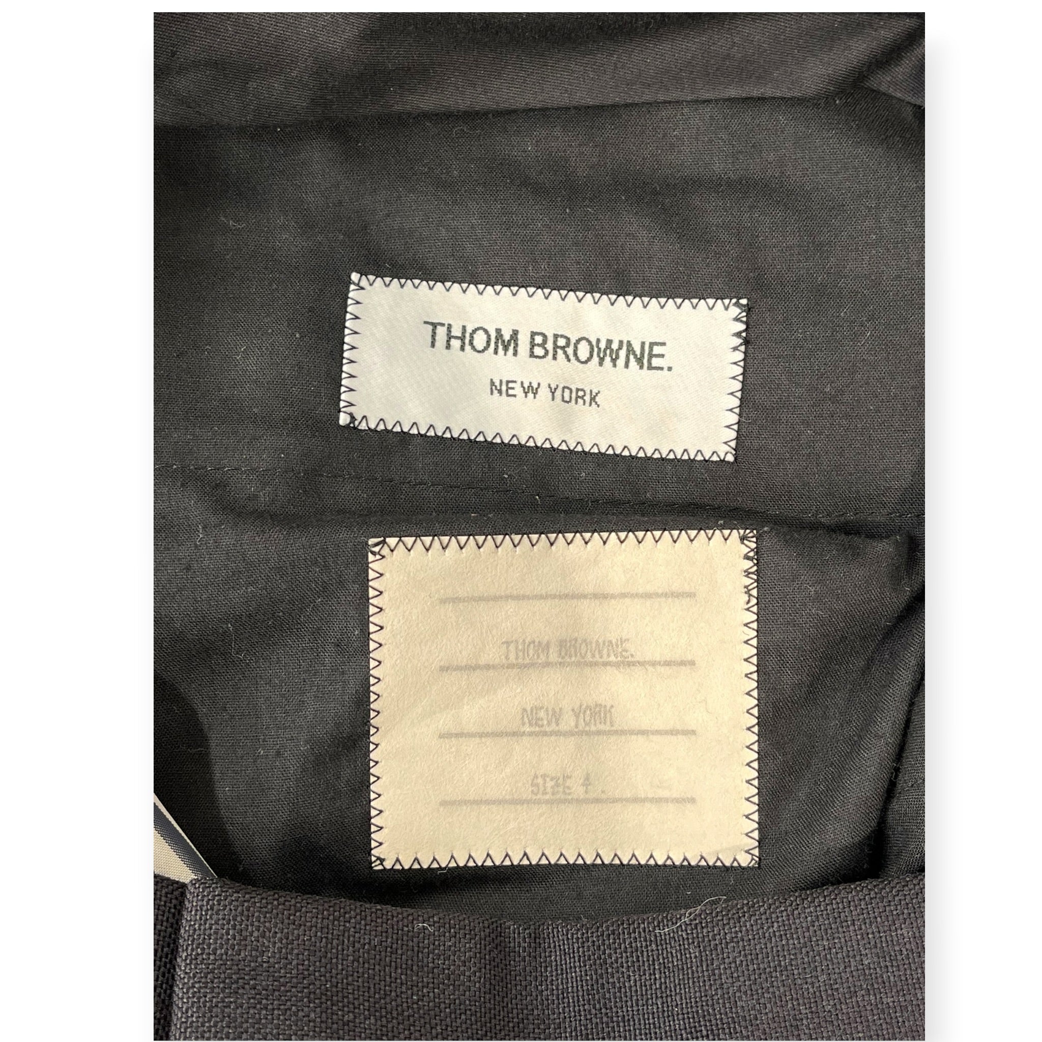 THOM BROWNE. NEW YORK/Slacks/4/Wool/NVY/GLD SIDE BUTTONS view 5
