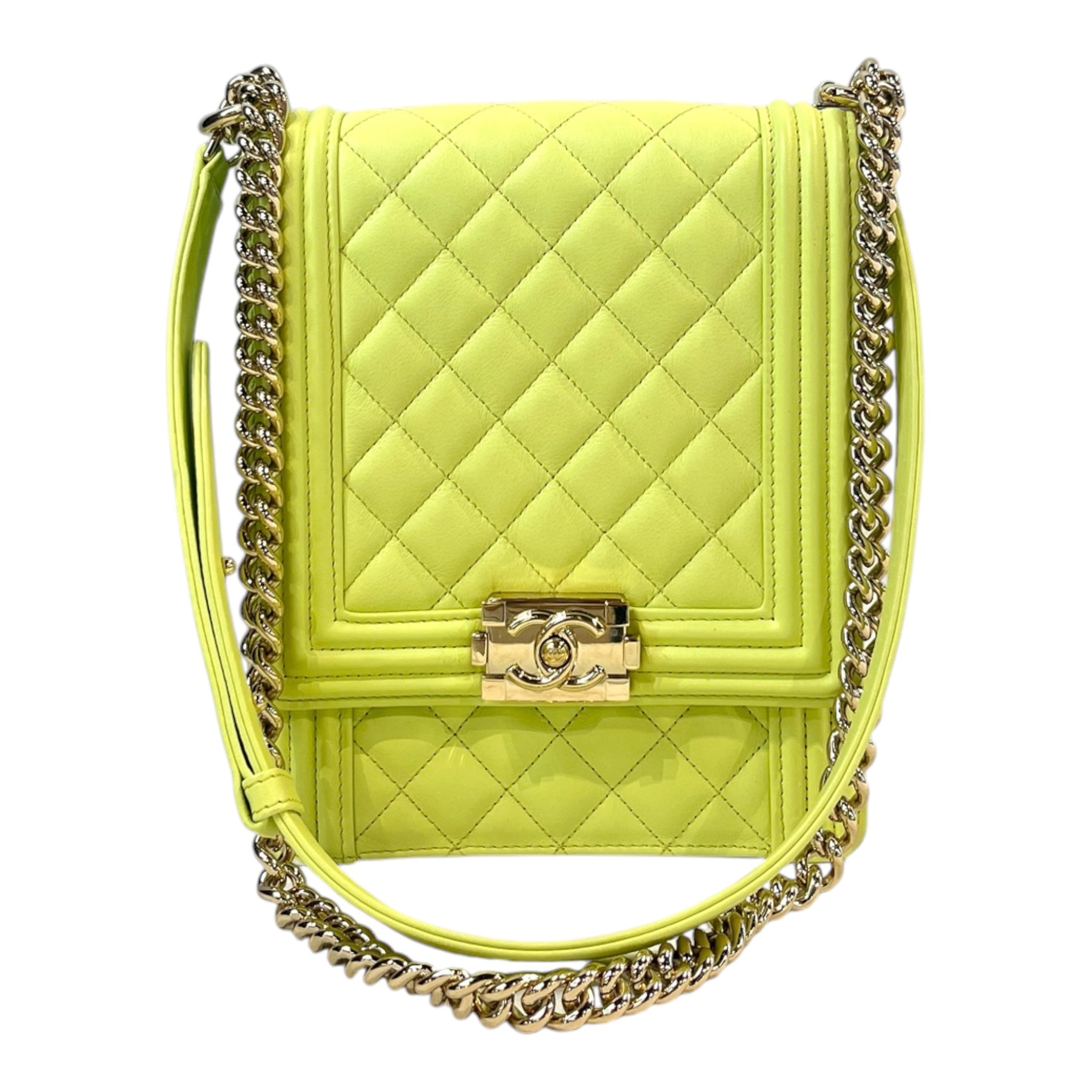 CHANEL/Cross Body Bag/Leather/GRN/SOUTH BOY BAG view 1