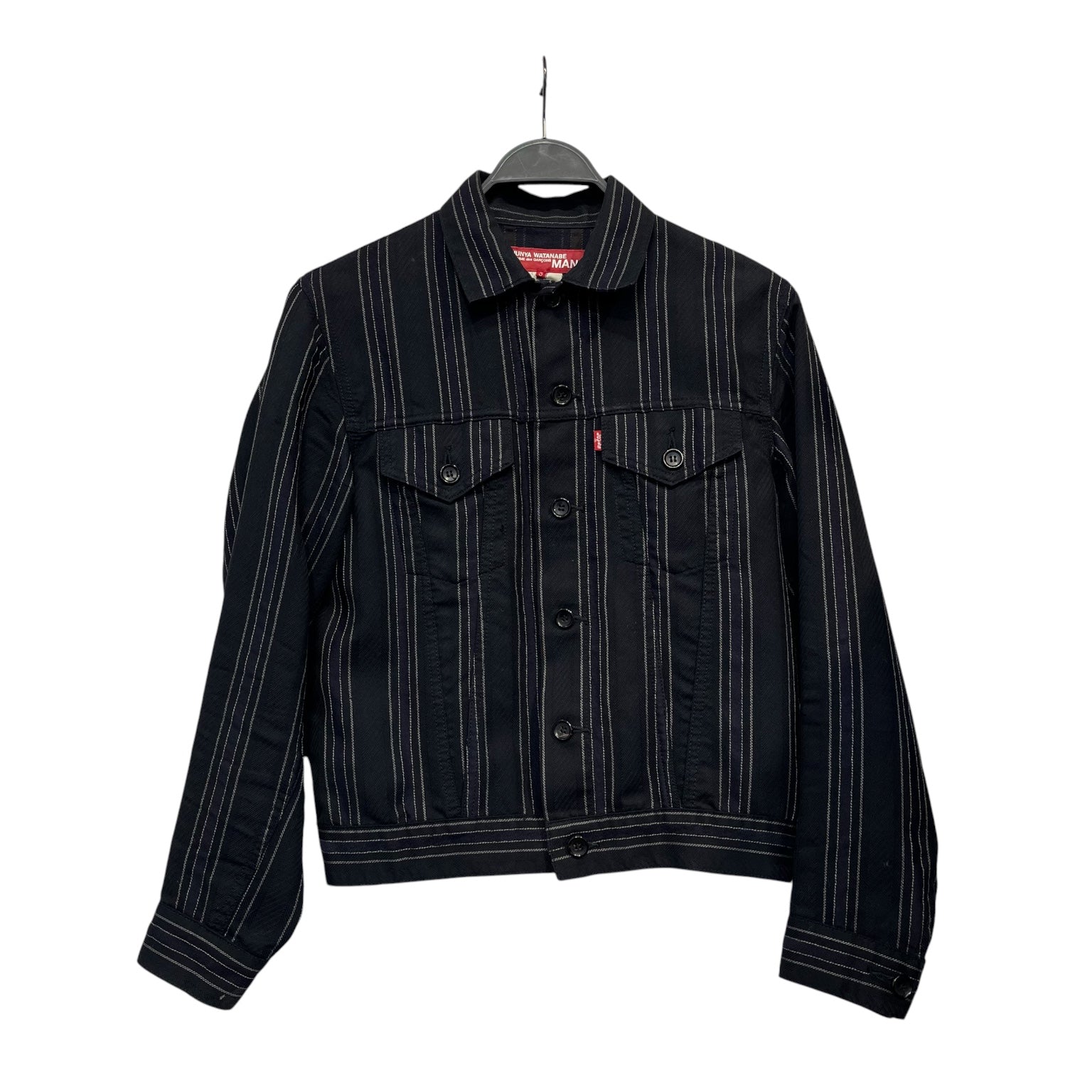 JUNYA WATANABE COMME des GARCONS MAN/Levi's/LS Shirt/S/BLK/Stripe/pinstripe cotton/wool blend view 1