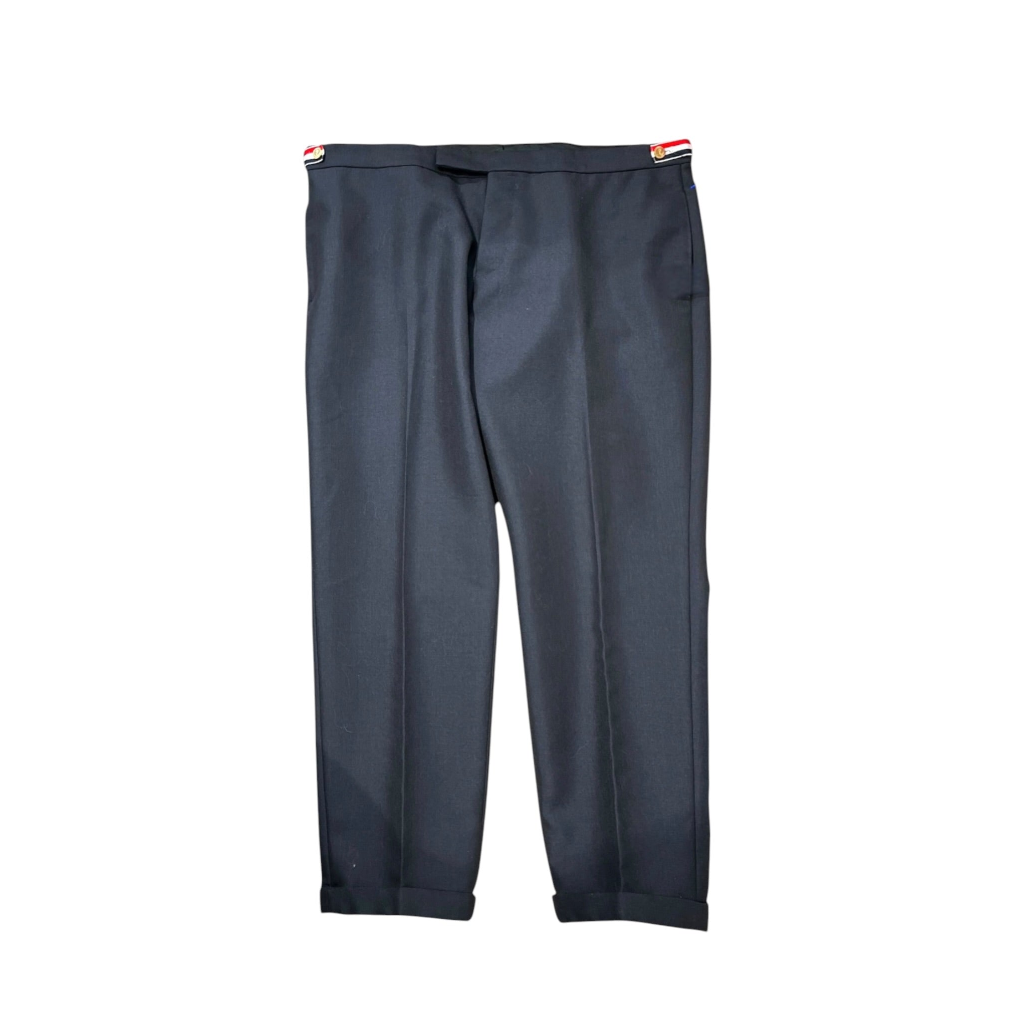 THOM BROWNE. NEW YORK/Slacks/4/Wool/NVY/GLD SIDE BUTTONS view 1