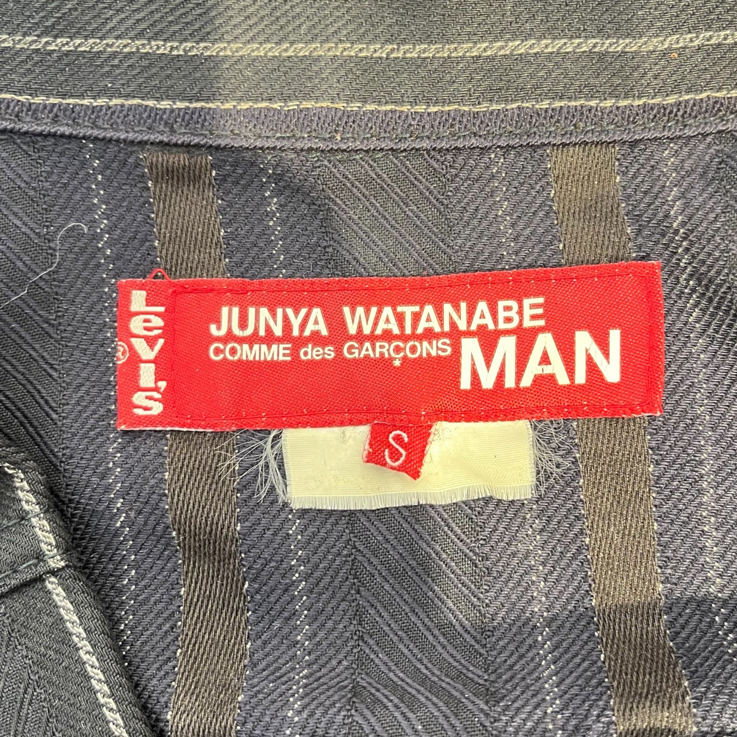 JUNYA WATANABE COMME des GARCONS MAN/Levi's/LS Shirt/S/BLK/Stripe/pinstripe cotton/wool blend view 3