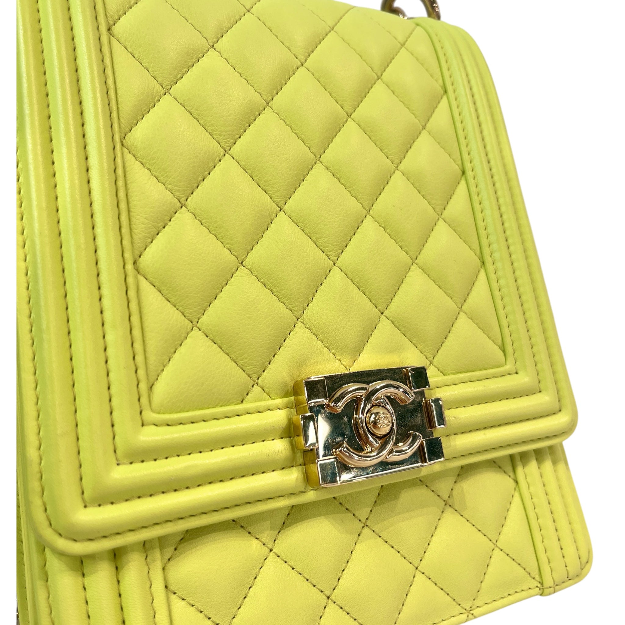 CHANEL/Cross Body Bag/Leather/GRN/SOUTH BOY BAG view 6