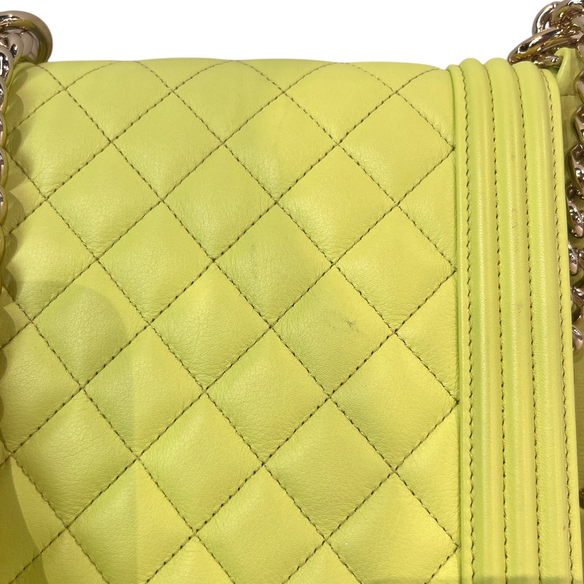 CHANEL/Cross Body Bag/Leather/GRN/SOUTH BOY BAG view 7