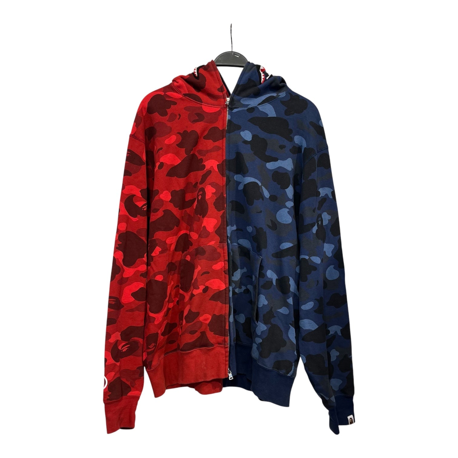 A BATHING APE/Zip Up Hoodie/XXL/Camouflage/Cotton/MLT/SHARK RED BLUE FULL ZIP view 1