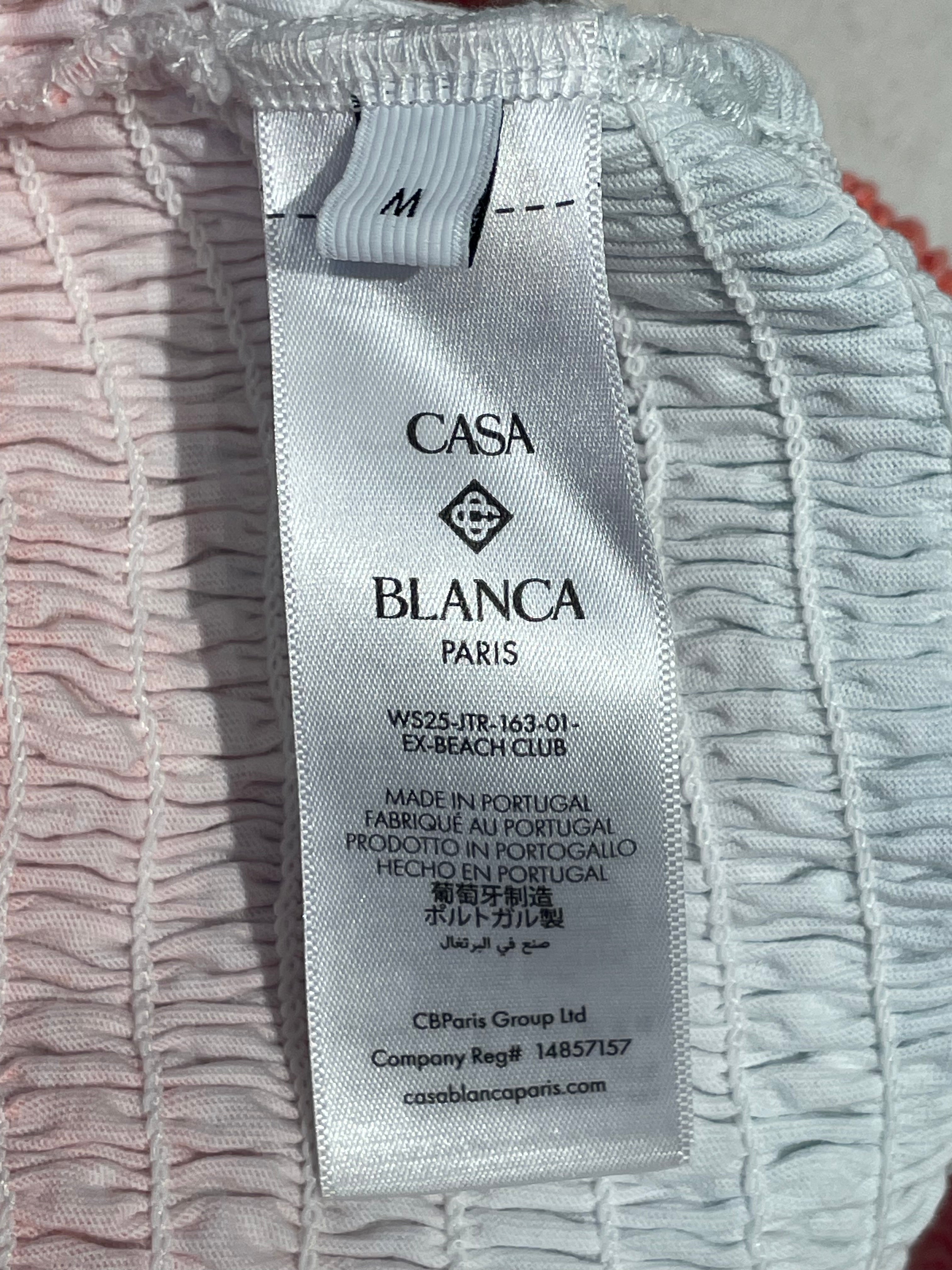CASABLANCA/Shorts/M/Stripe/BLU/Gradient Smocked Ruffle Shorts view 4