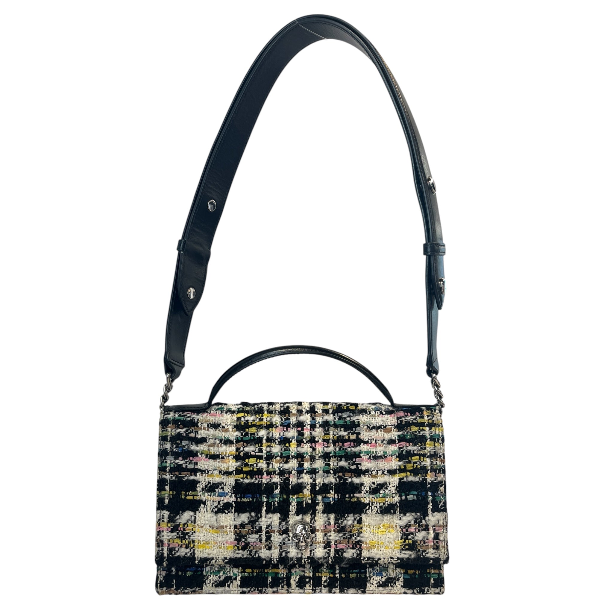 Alexander McQueen/Hand Bag/Glen Check/MLT/TWEED SKULL SHOULDER BAG view 1