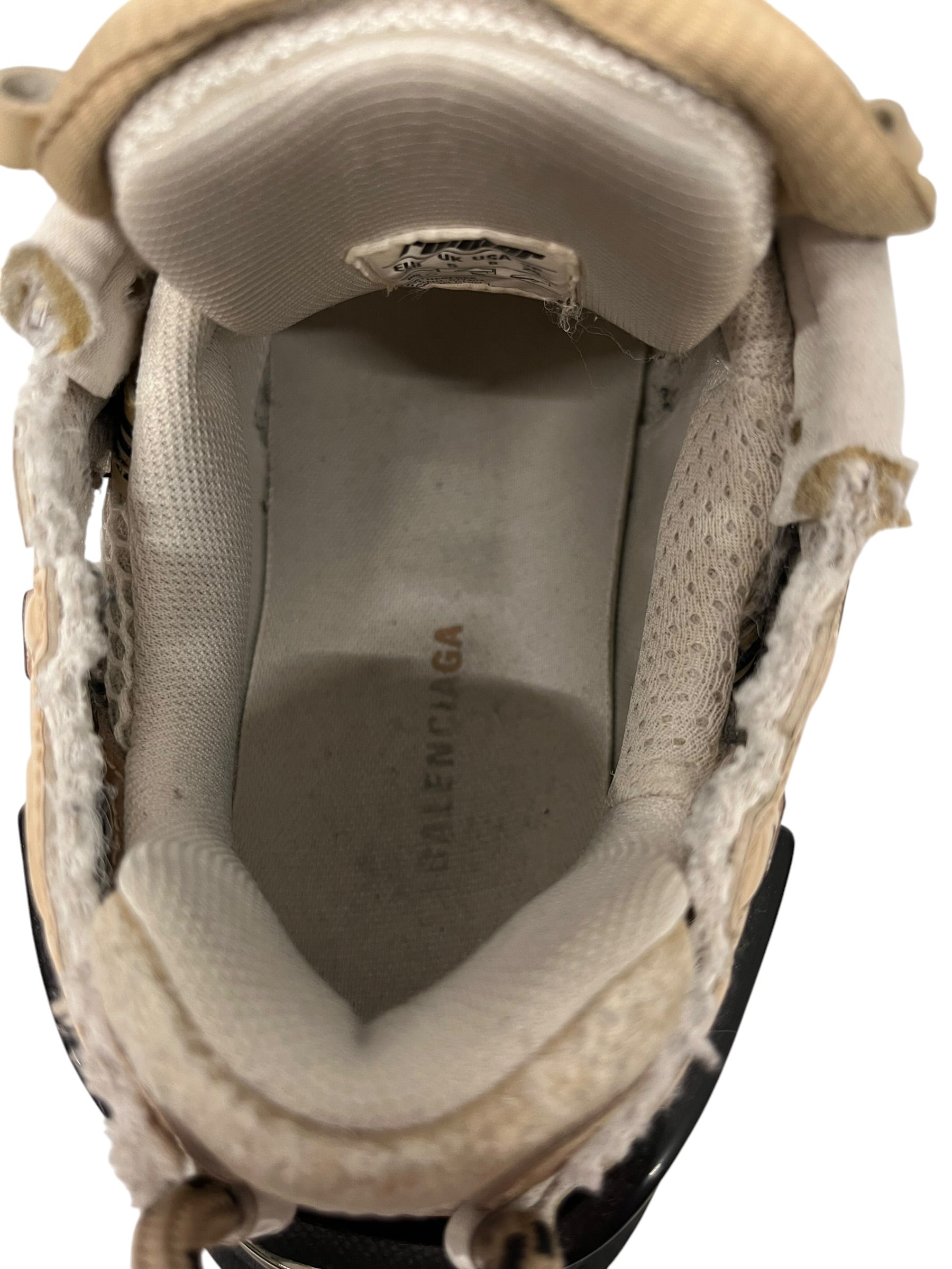 BALENCIAGA/Low-Sneakers/EU 38/Cotton/WHT/RUNNER WITH BEIGE ACCENTS view 3