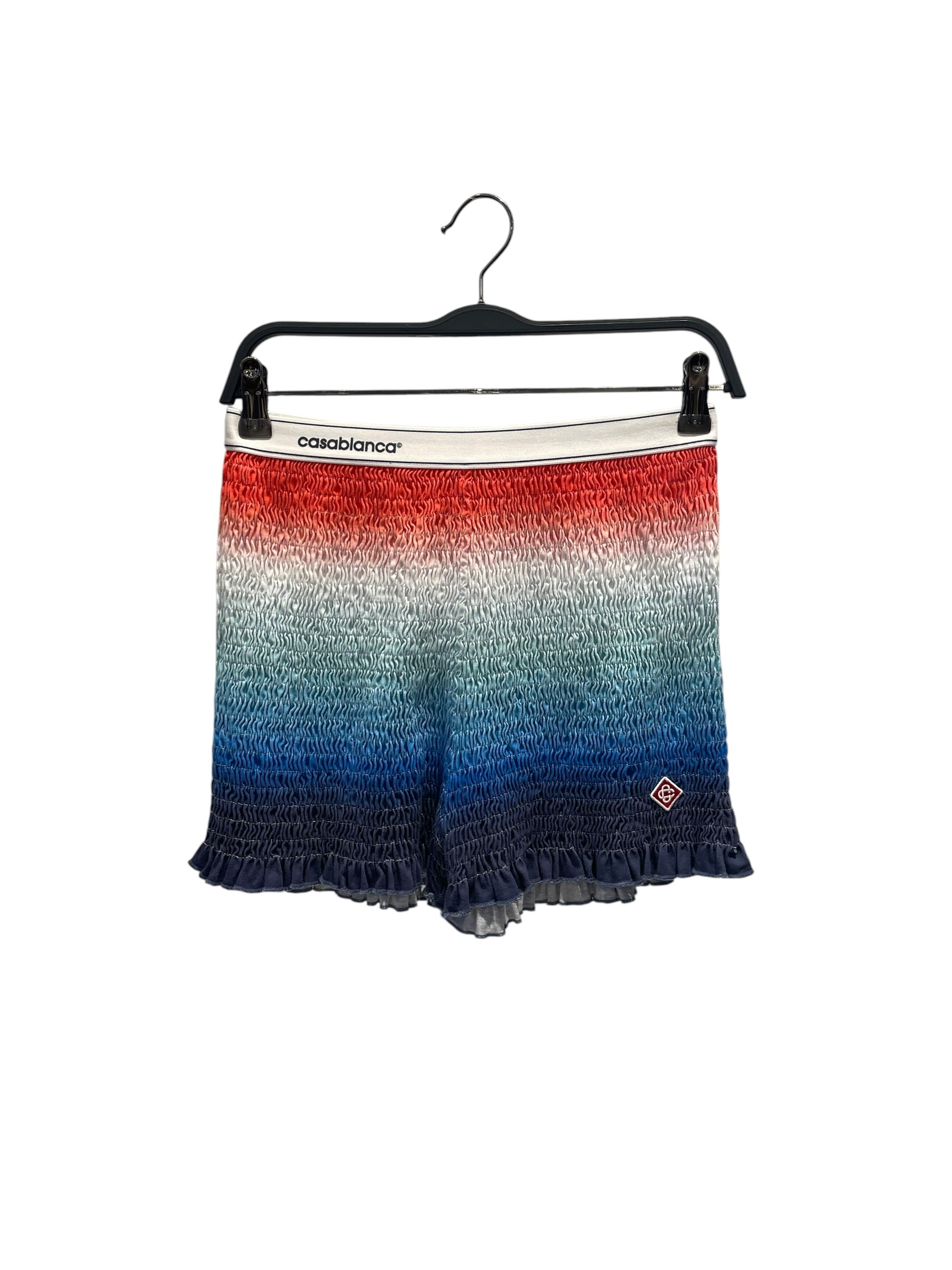 CASABLANCA/Shorts/M/Stripe/BLU/Gradient Smocked Ruffle Shorts view 1