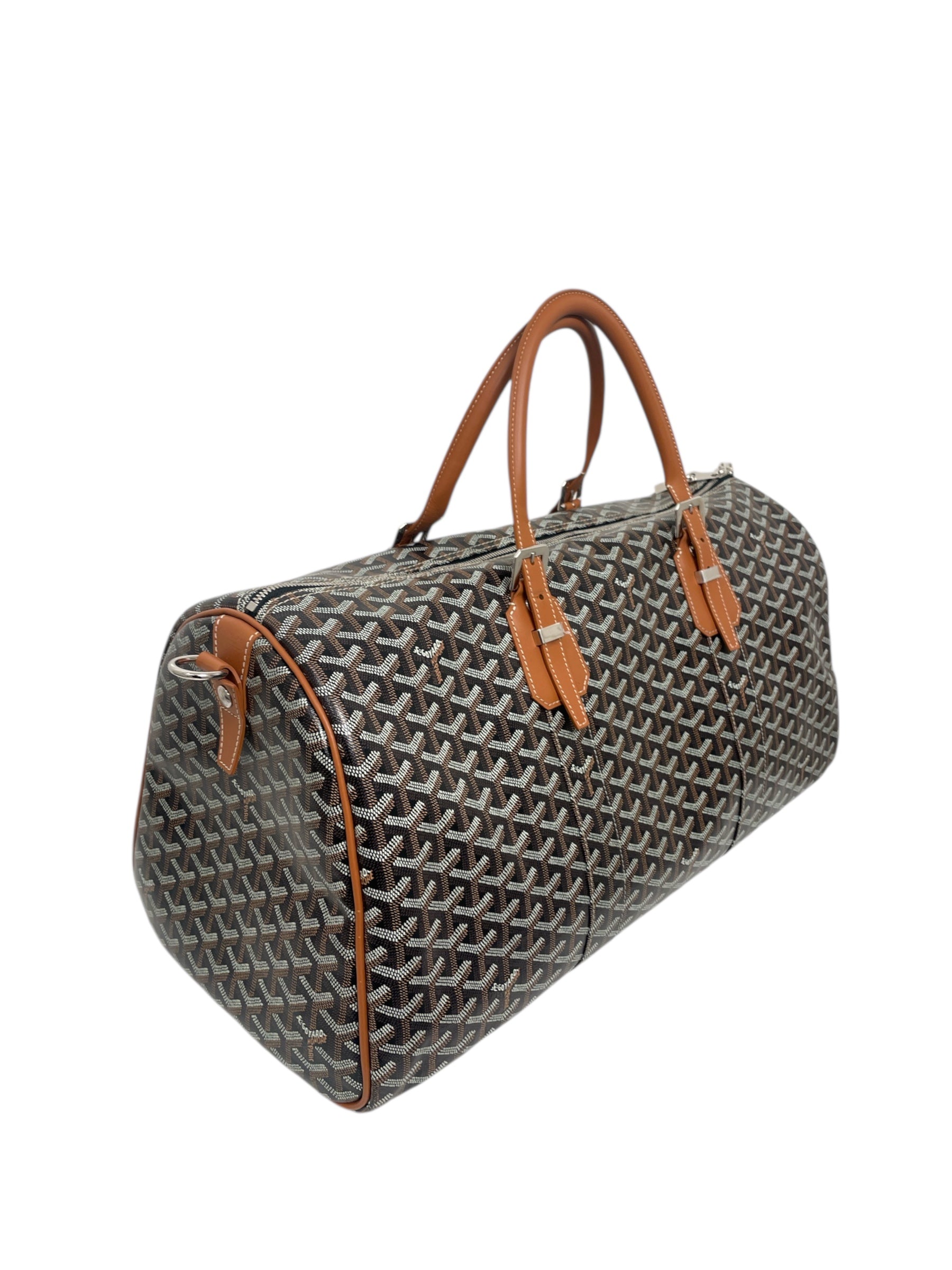 GOYARD/Boston Bag/Monogram/Leather/BLK/BOSTON 50 DUFFLE BAG view 3
