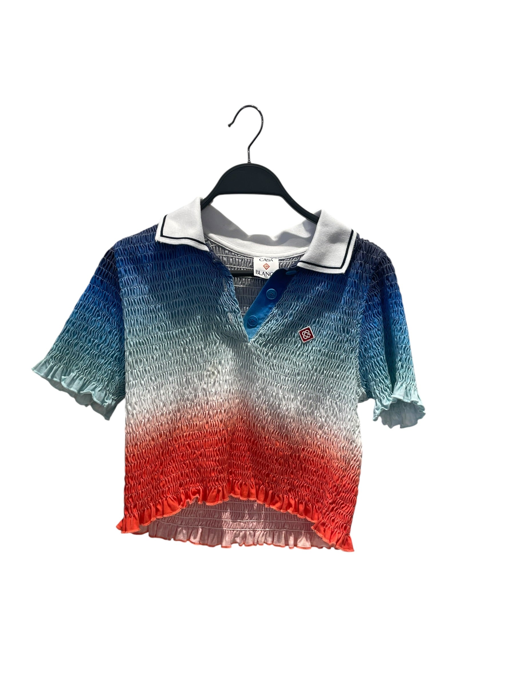 CASABLANCA/Polo, Rugby/S/NVY/Navy Zip Knit Polo Shirt view 1